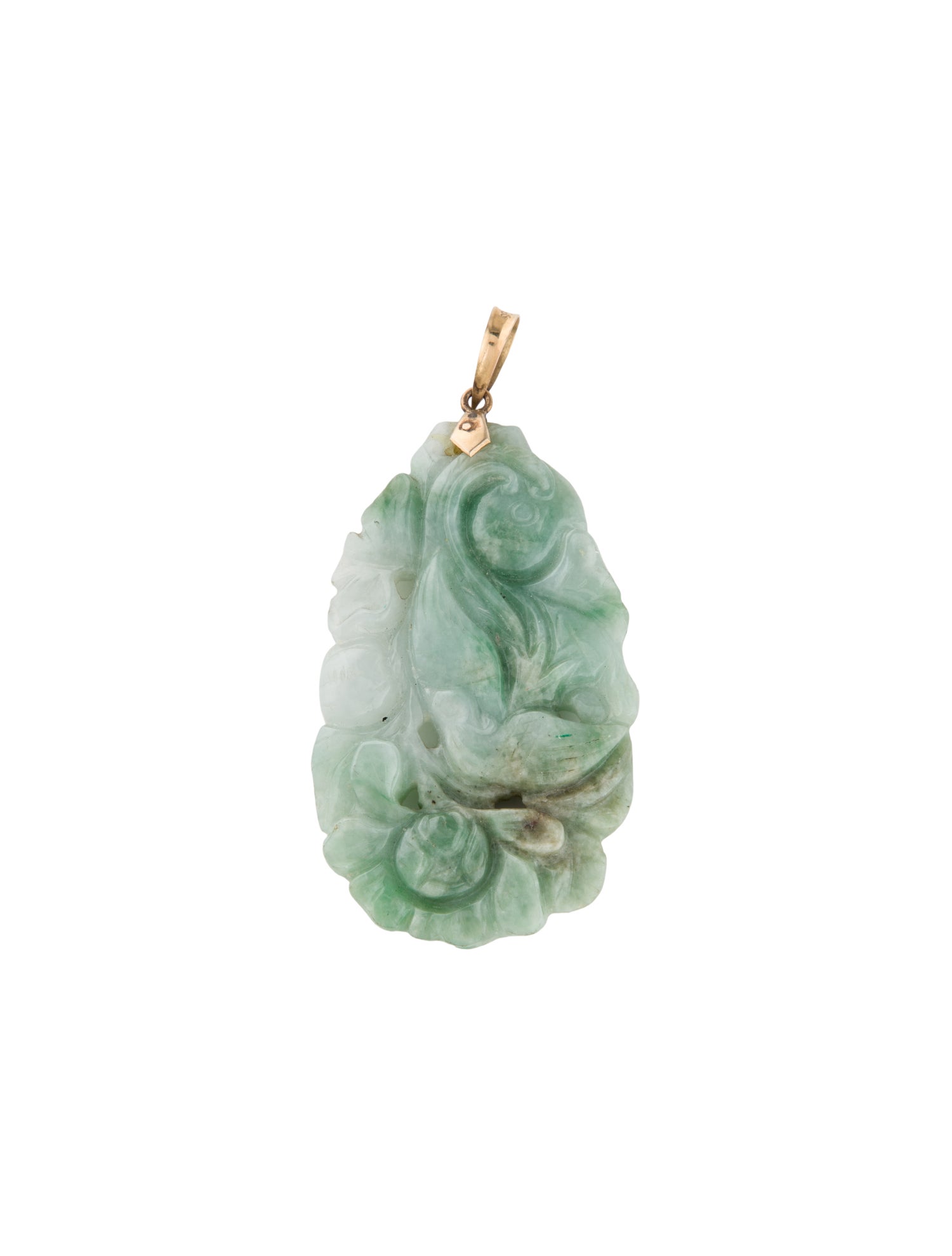 Pendant 14K Carved Jade Pendant