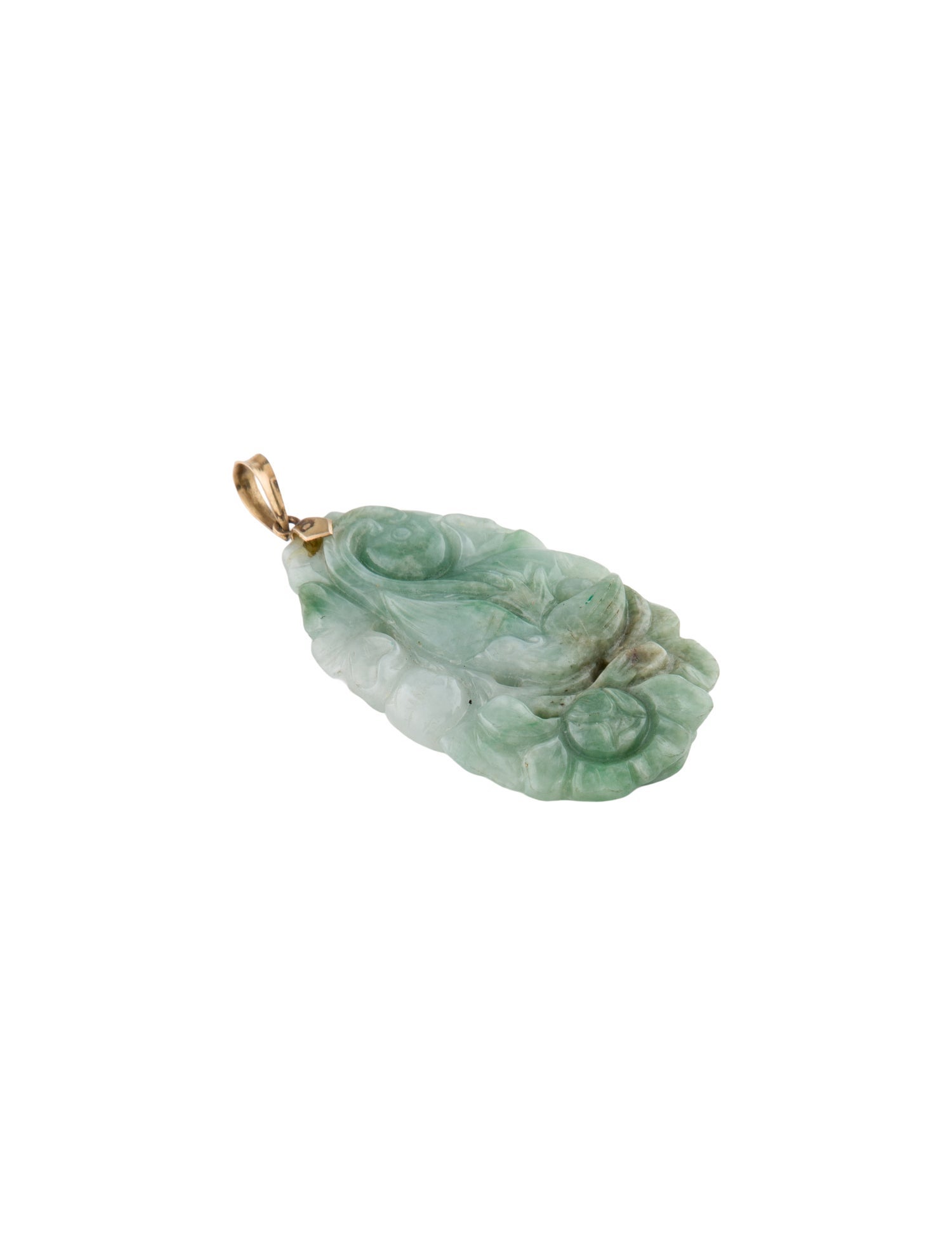 Pendant 14K Carved Jade Pendant