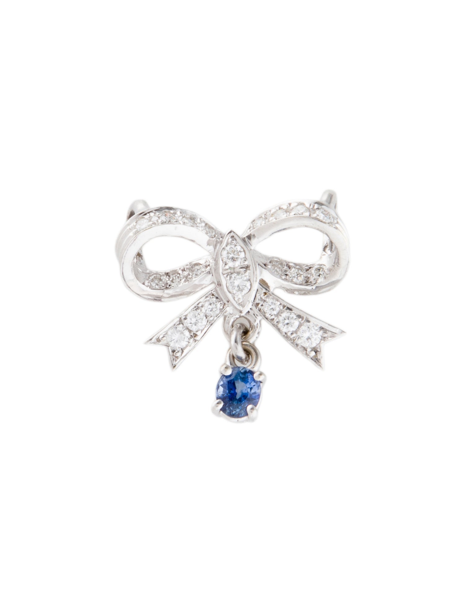 Pendant 14K Sapphire & Diamond Bow