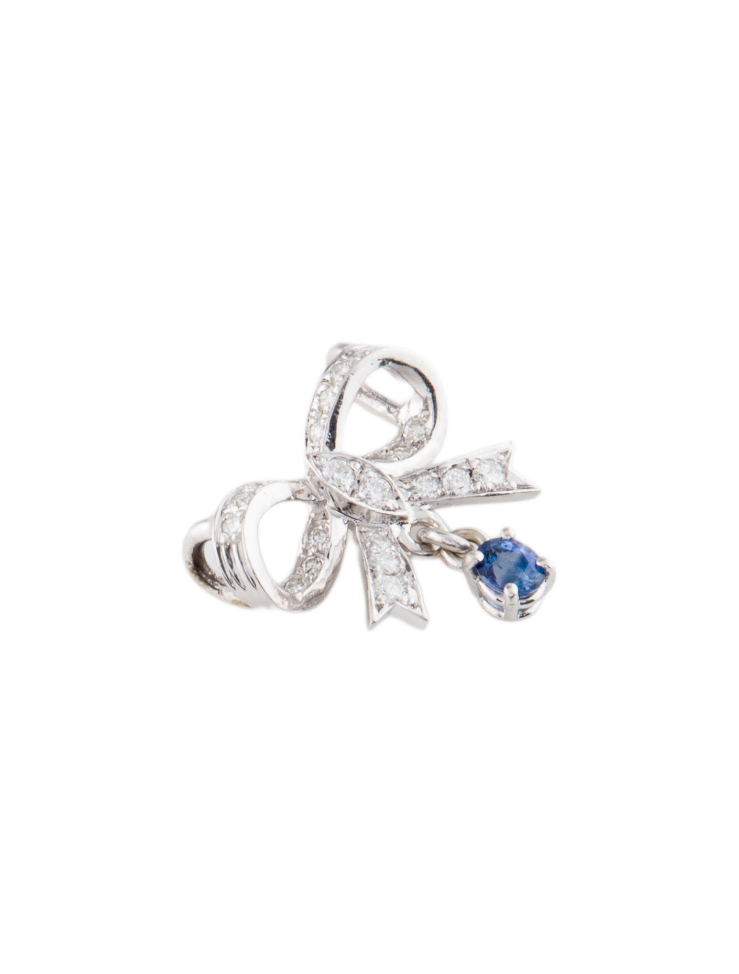 Pendant 14K Sapphire & Diamond Bow