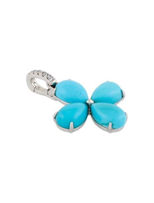 Pendant Turquoise & Diamond Flower Pendant