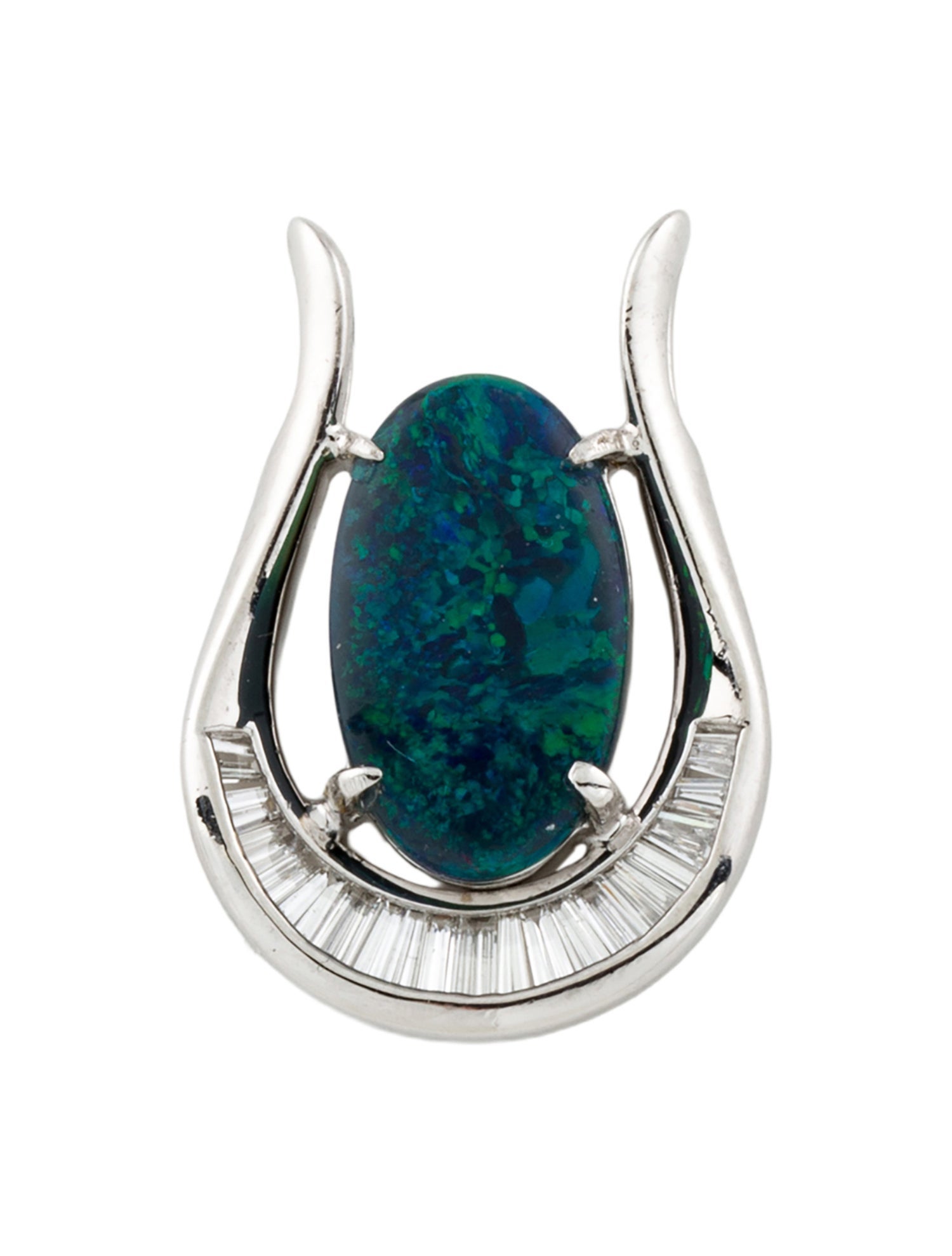 Pendant 18K 1.91ct Opal & Diamond