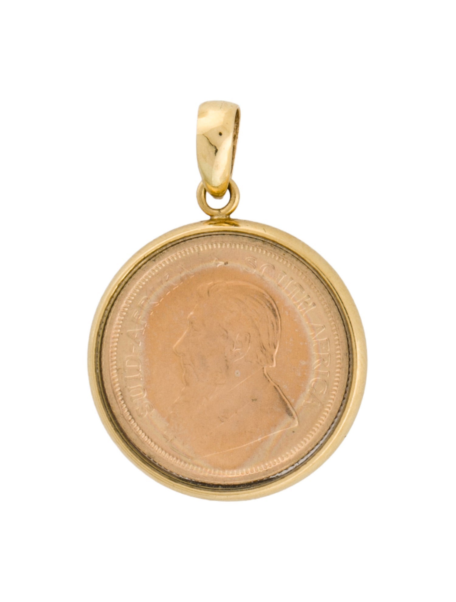 Pendant 24K 1/10th Oz South Africa Krugerrand Coin w/ 18K Bezel