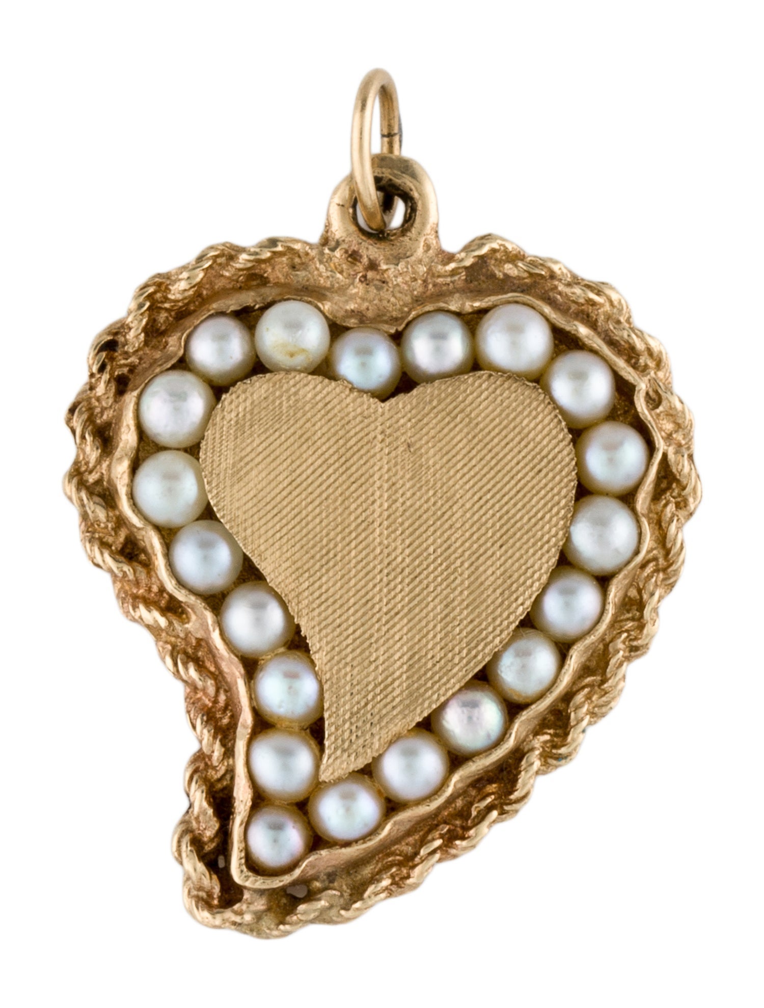 Pendant 14K Pearl Textured Heart