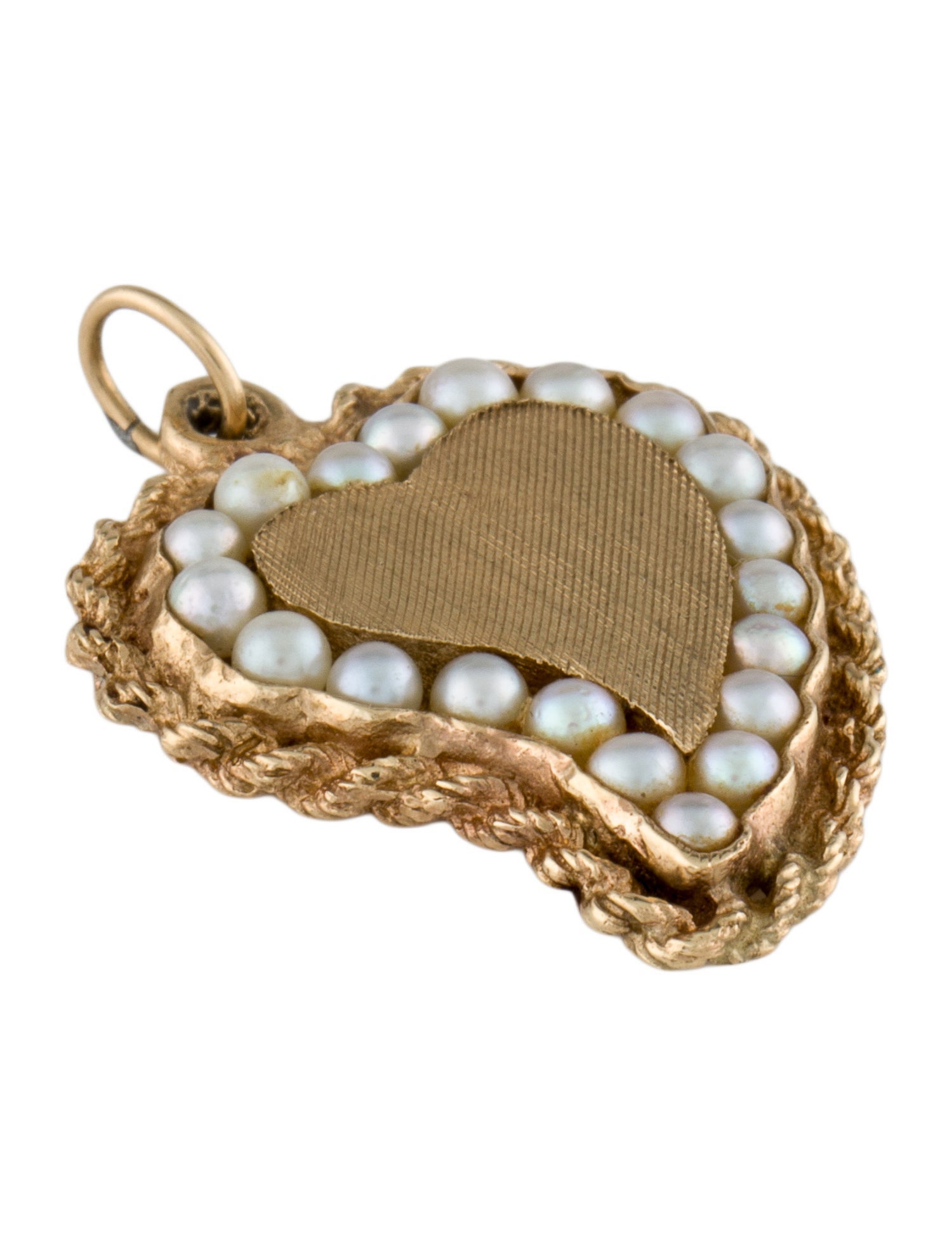 Pendant 14K Pearl Textured Heart