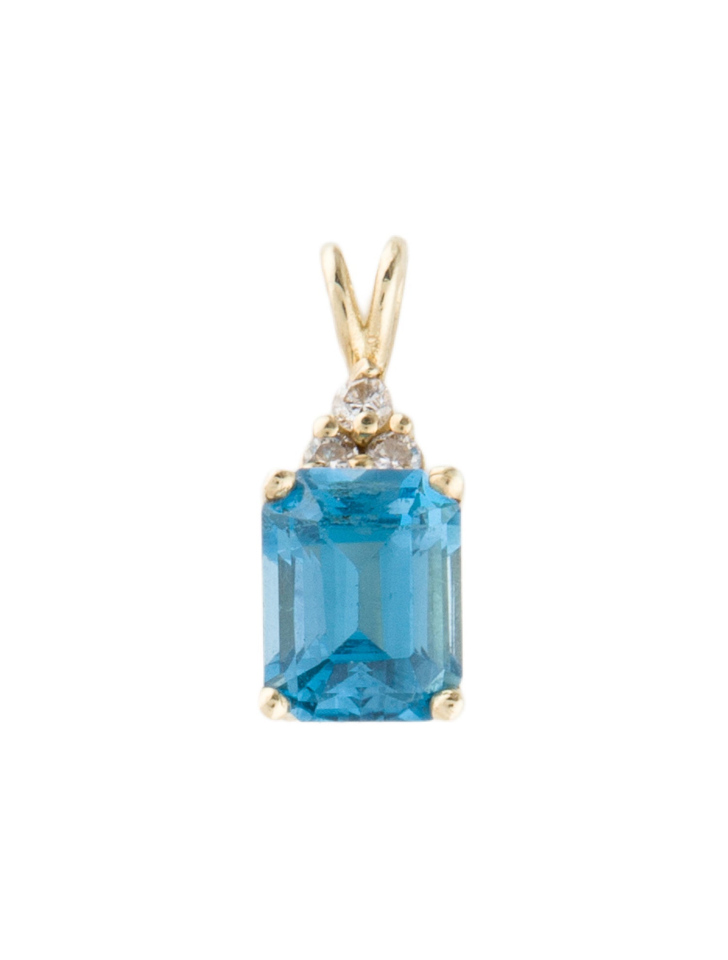 Pendant 14K Topaz & Diamond