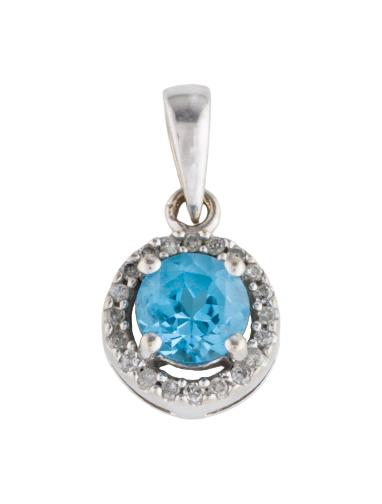 Pendant 14K Topaz & Diamond Halo Necklace