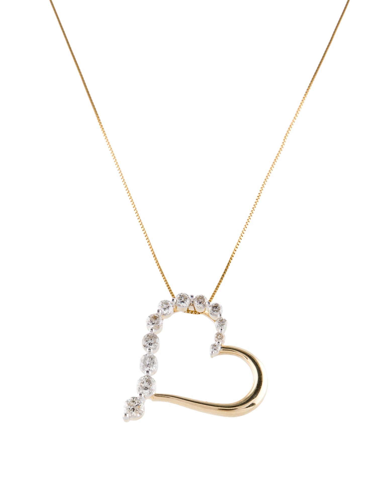 Pendant 14K 1.00ctw Diamond Heart Necklace