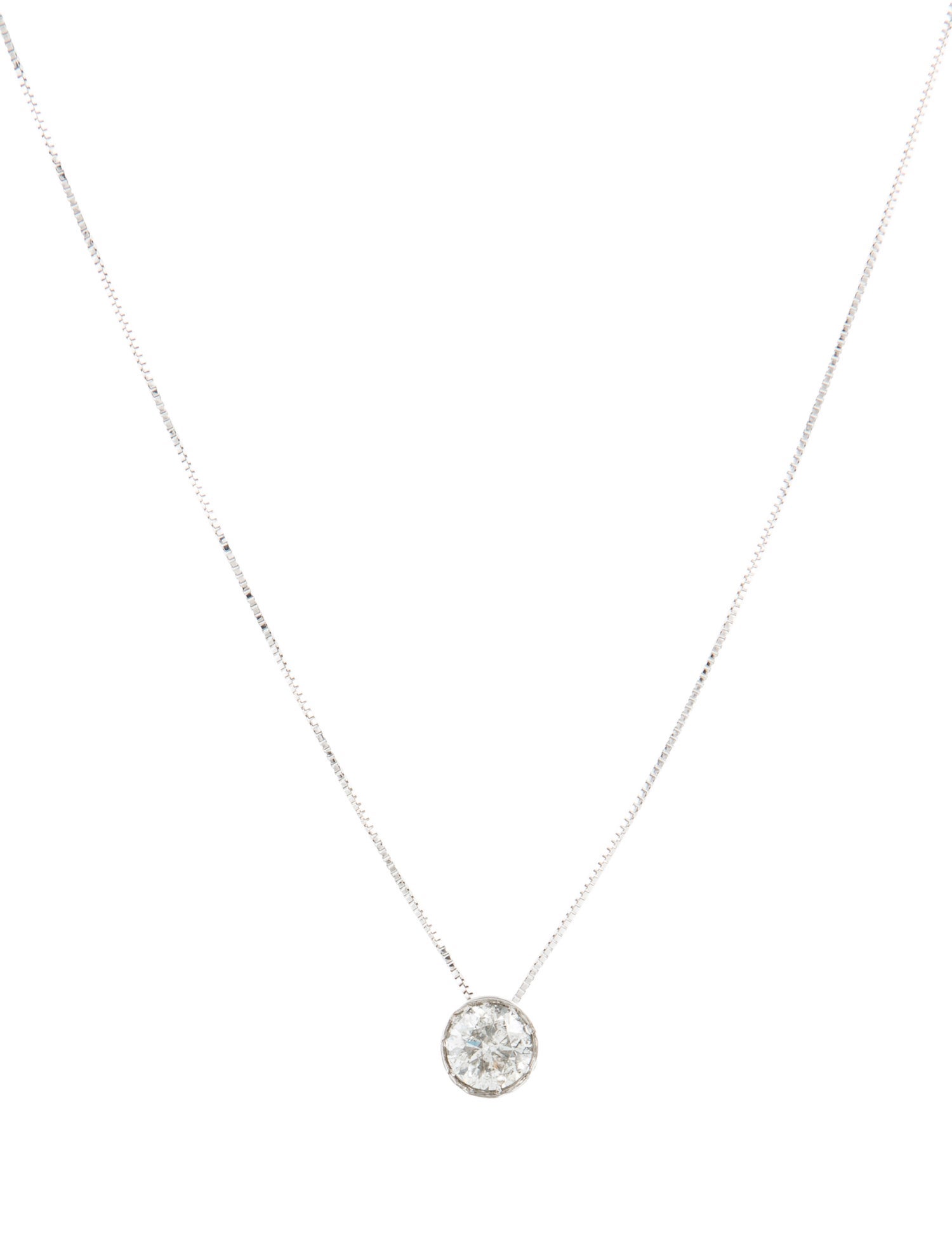 Pendant 14K Diamond Solitaire Pendant Necklace