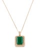 Pendant 18K 6.58ct Emerald & Diamond Pendant Necklace