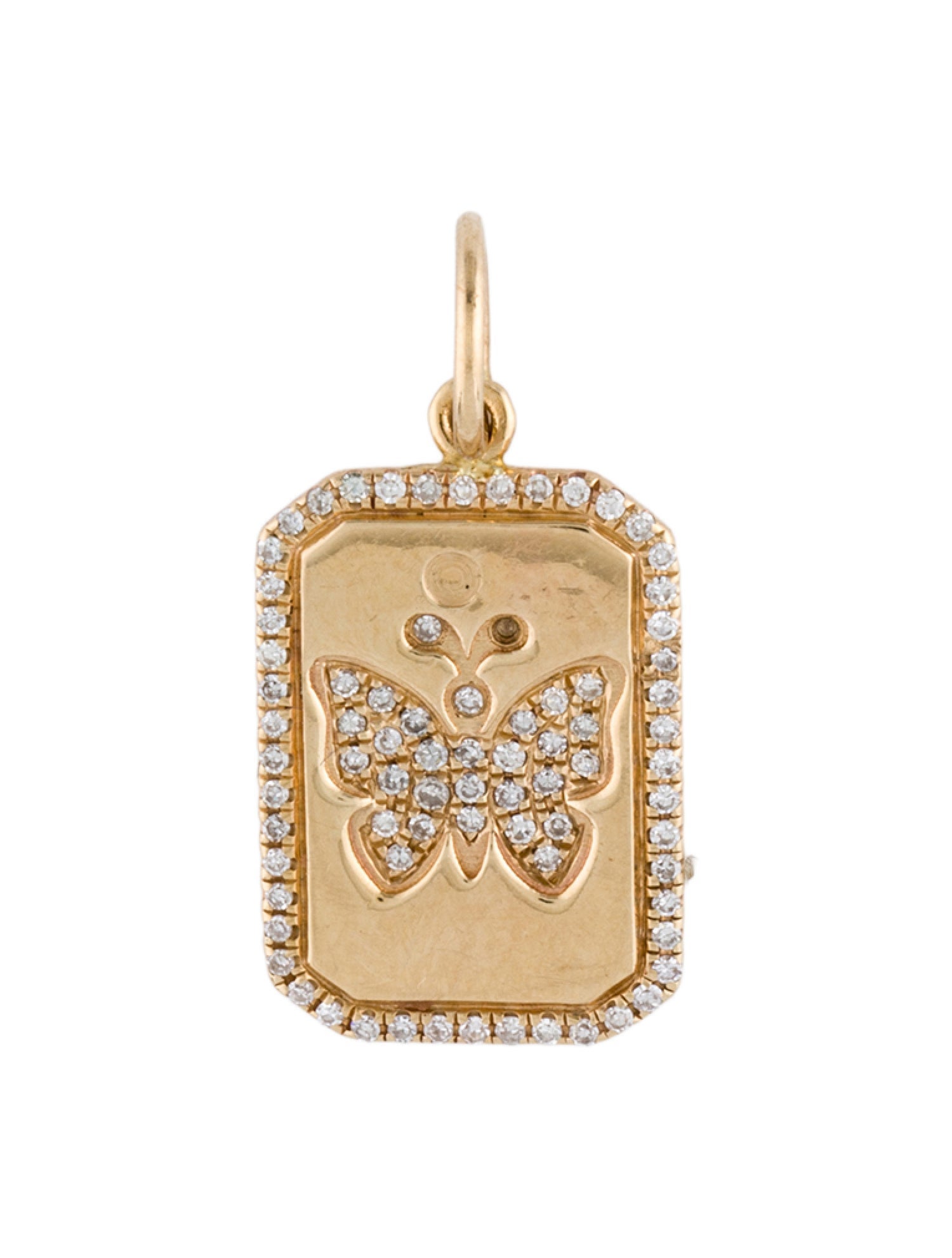 Pendant 14K Diamond Butterfly Disc