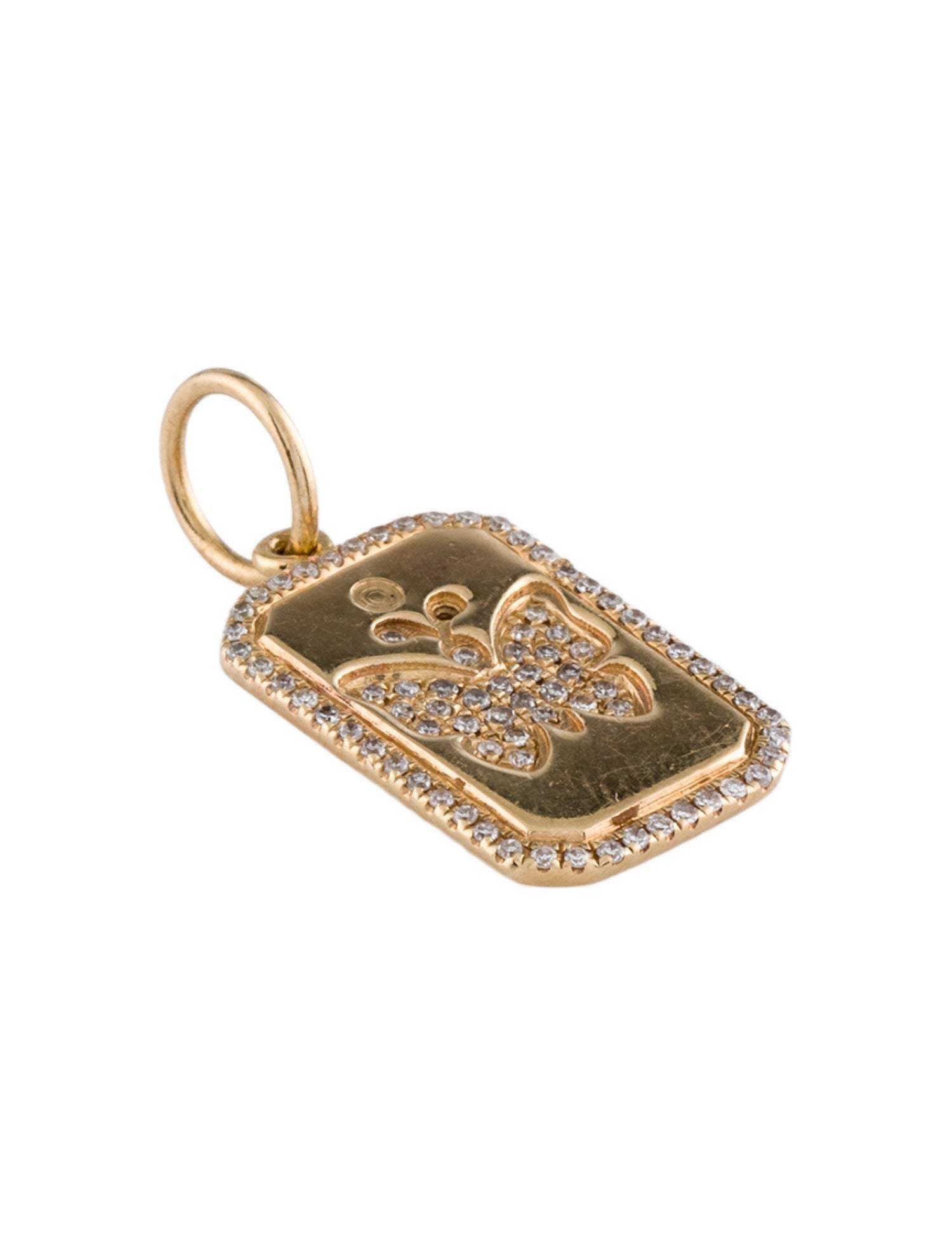 Pendant 14K Diamond Butterfly Disc