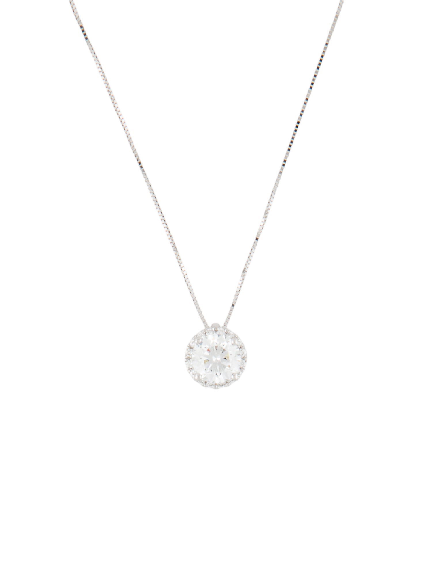 Pendant 14K 1.03ct. Lab Grown Diamond Halo Necklace
