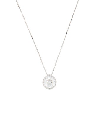 Pendant 14K 1.03ct. Lab Grown Diamond Halo Pendant Necklace