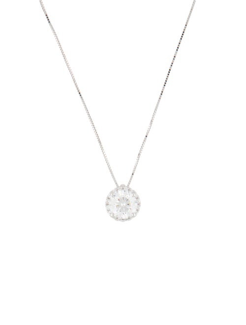 Pendant 14K 1.03ct. Lab Grown Diamond Halo Pendant Necklace