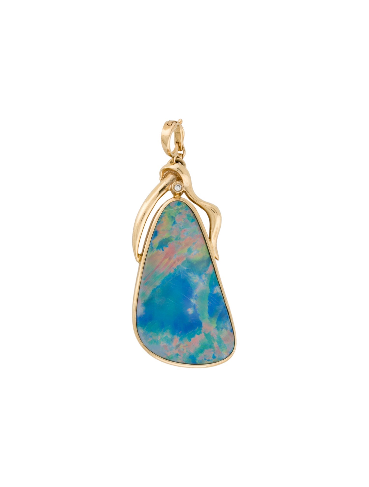 Pendant 14K Opal & Diamond