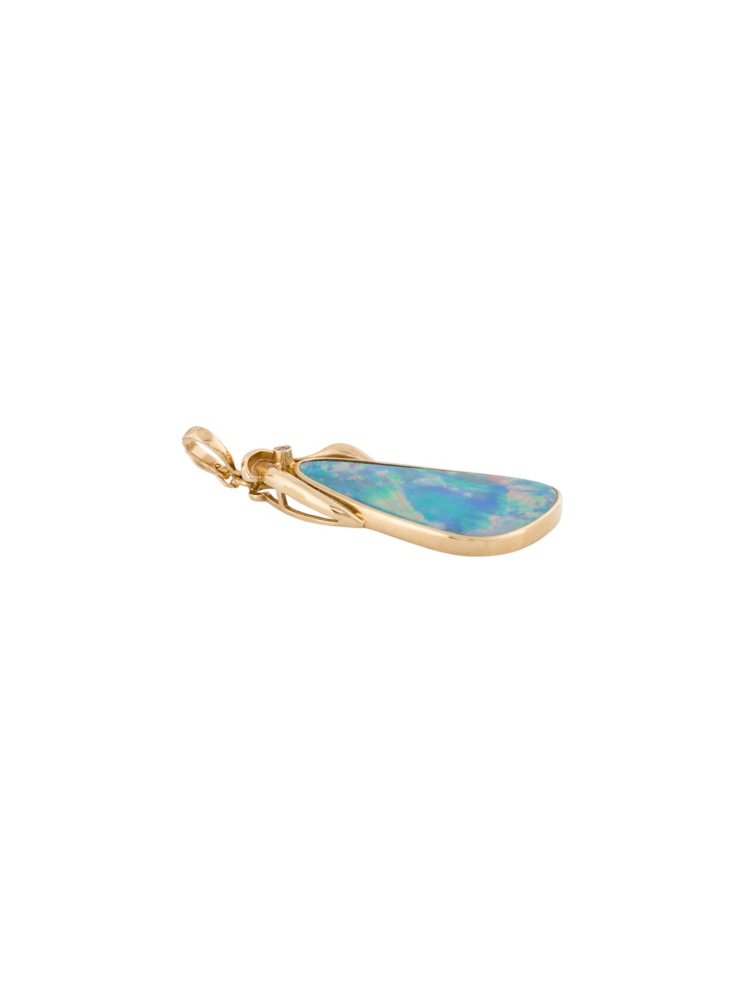Pendant 14K Opal & Diamond