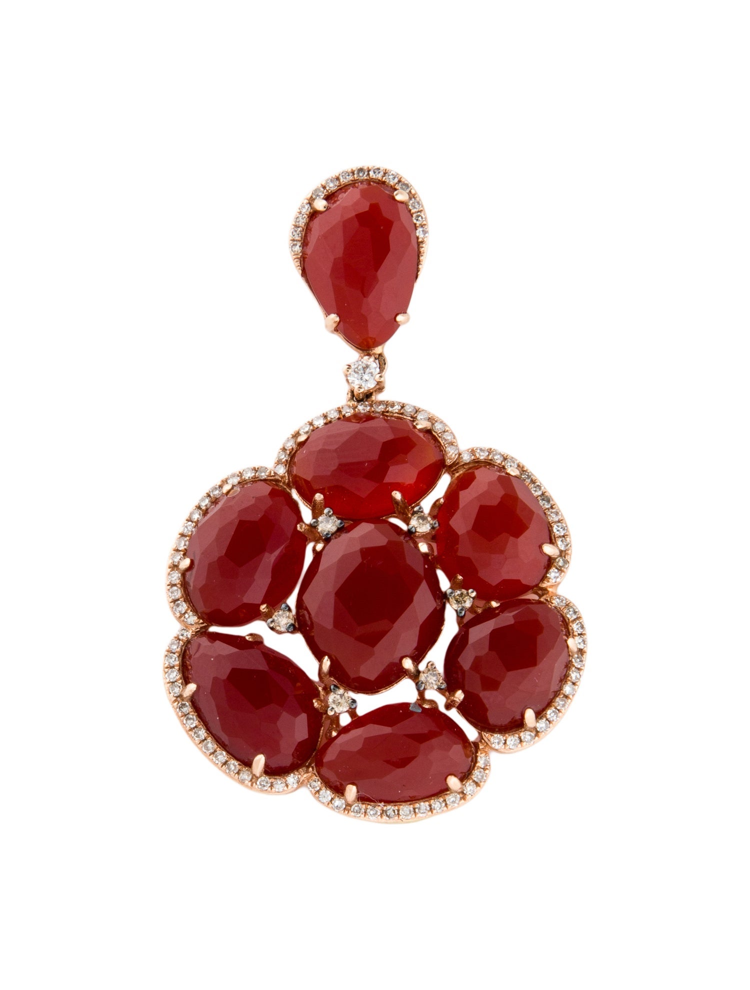 Pendant 14K Carnelian & Diamond Pendant