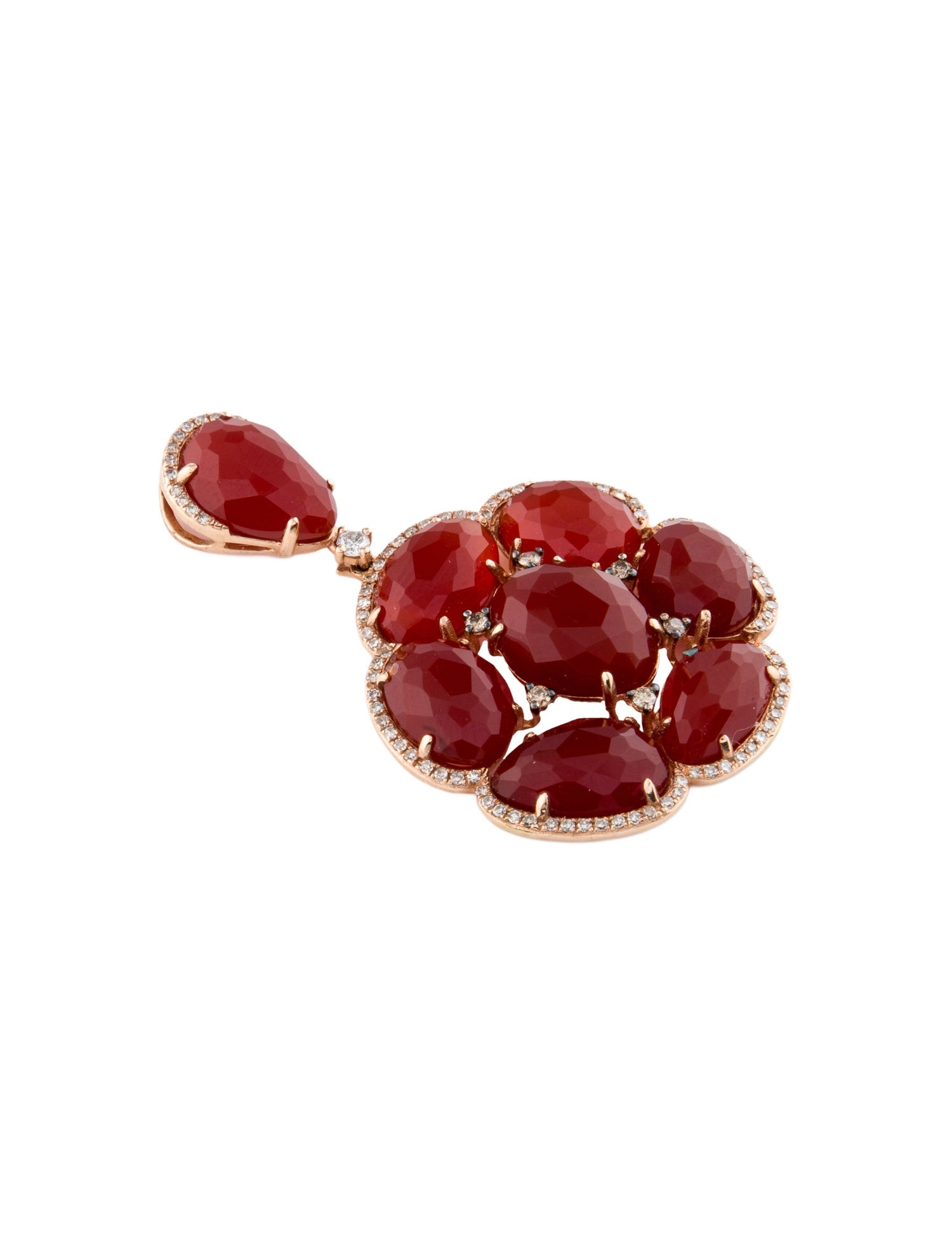 Pendant 14K Carnelian & Diamond Pendant