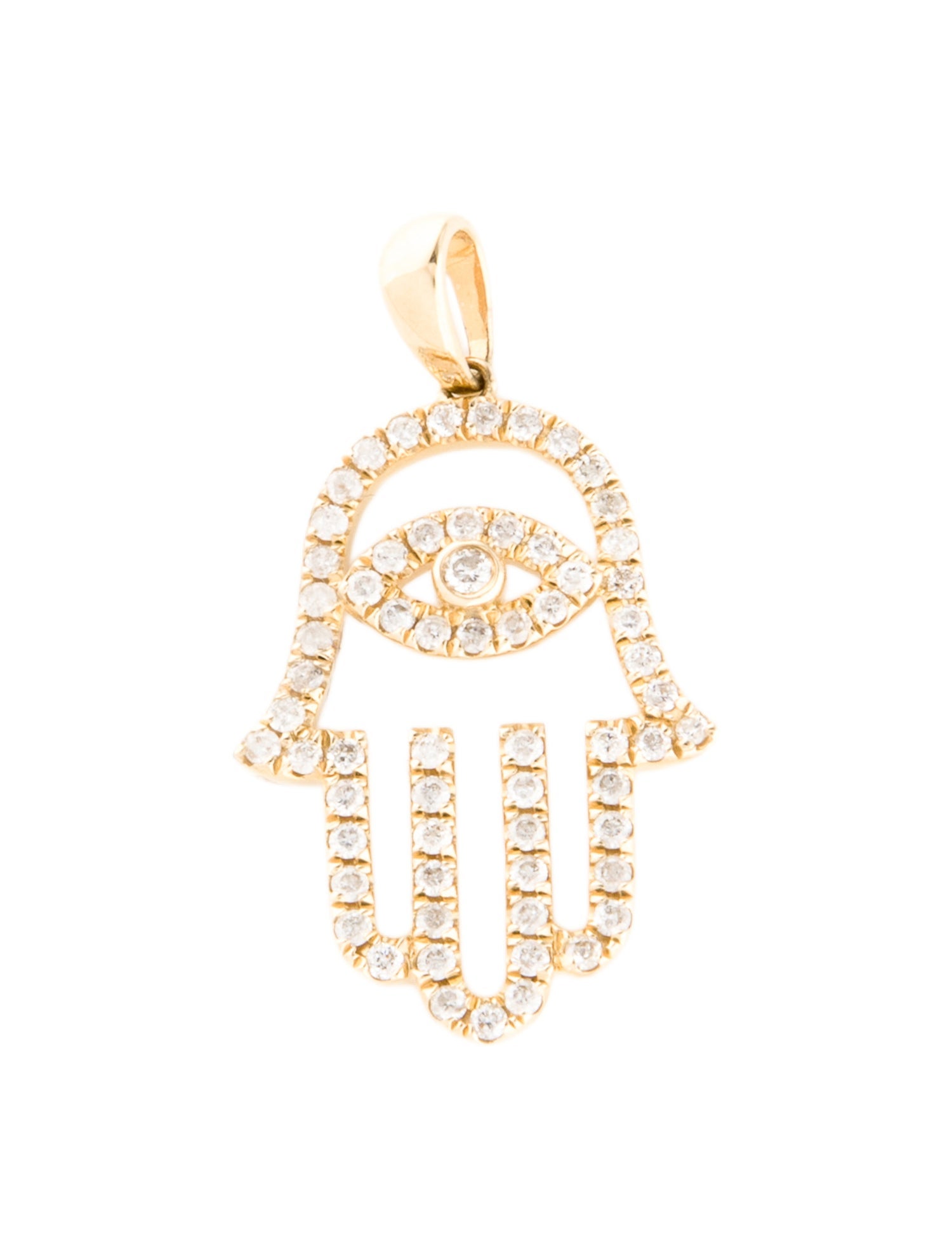 Pendant 14K Diamond Hamsa Pendant