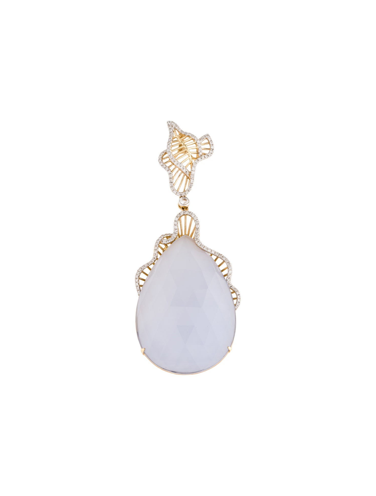 Pendant 14K Chalcedony & Diamond Pendant