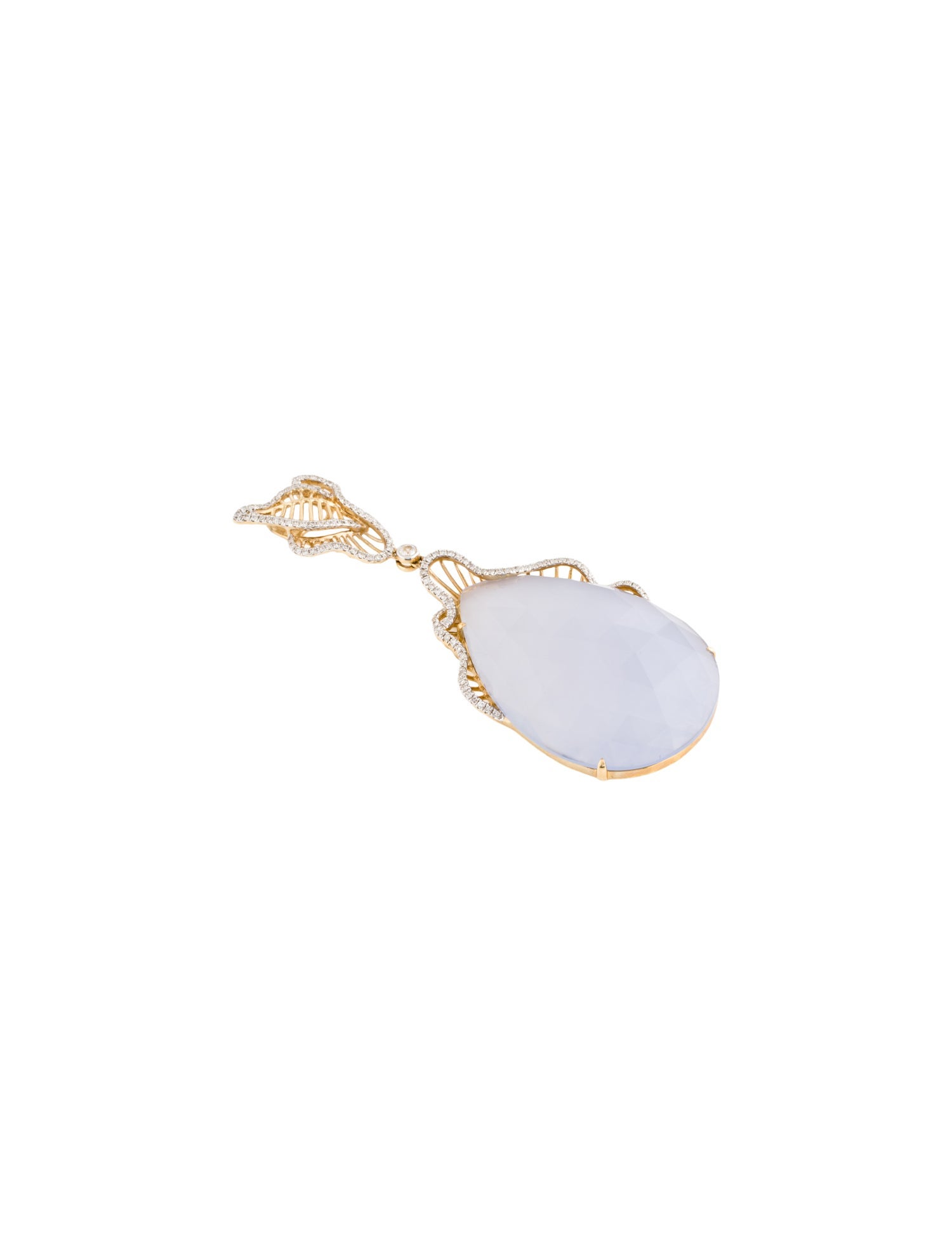 Pendant 14K Chalcedony & Diamond Pendant
