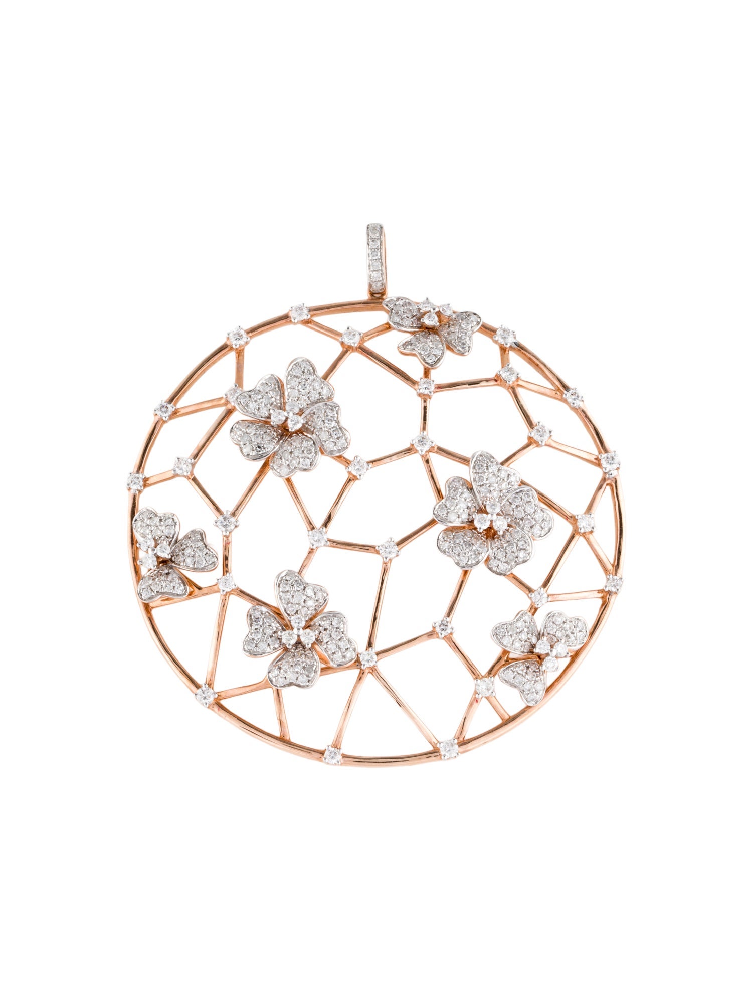 Pendant 14K 2.02ctw Diamond Circular Flower Pendant