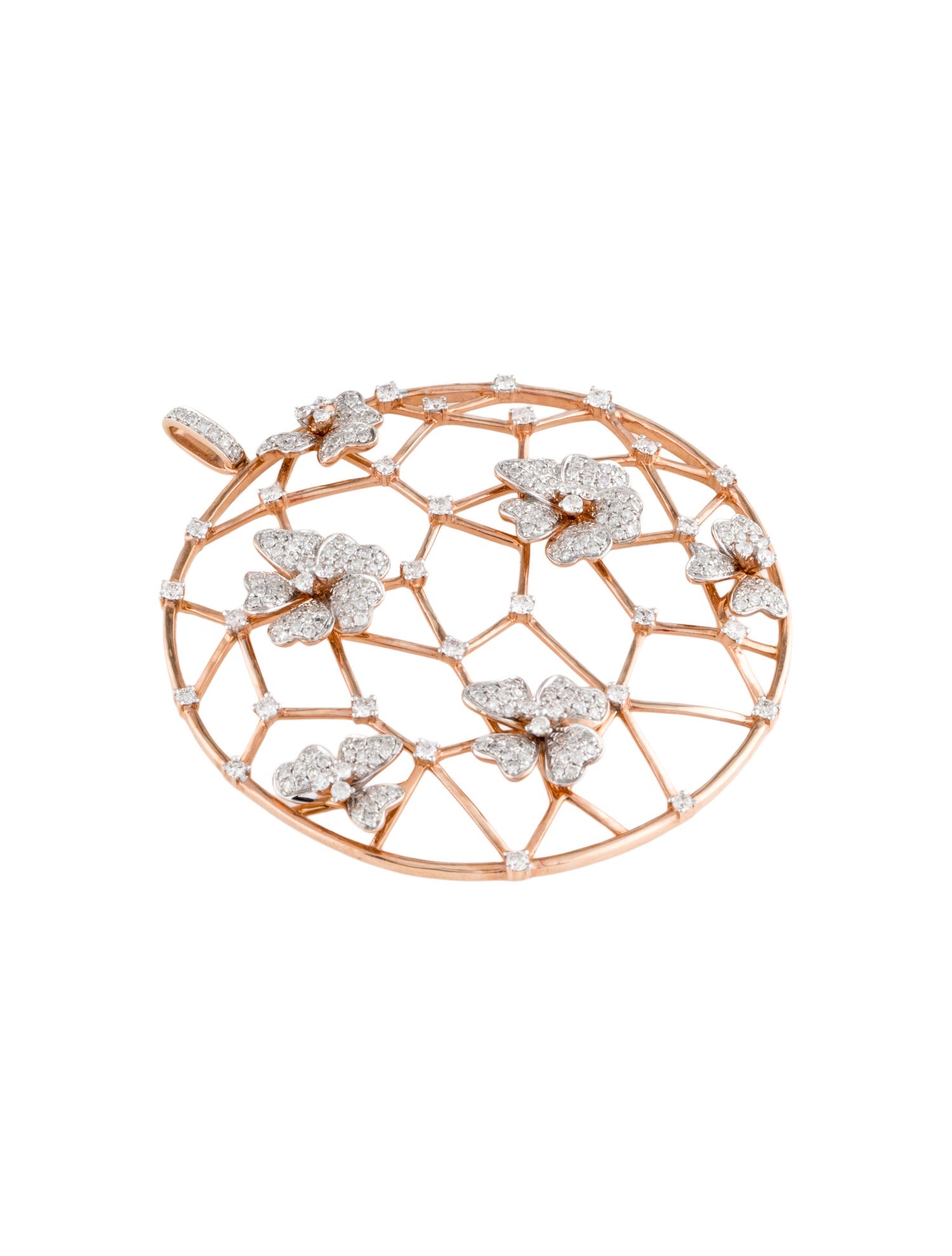 Pendant 14K 2.02ctw Diamond Circular Flower Pendant