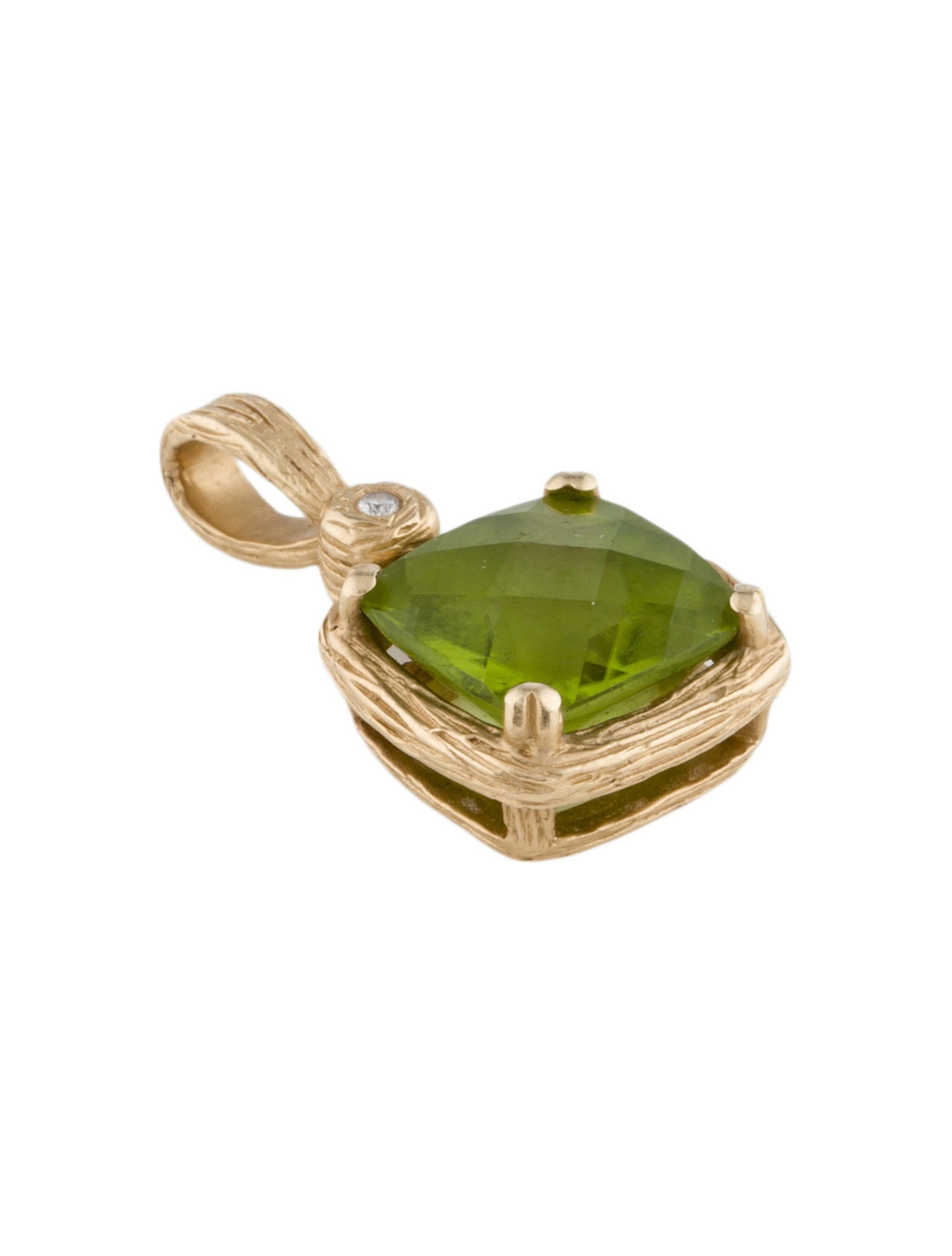 Pendant 14K Peridot & Diamond