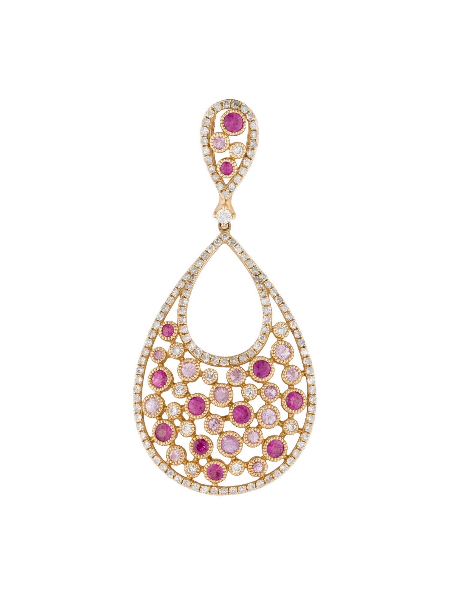Pendant 14K Sapphire, Ruby & Diamond Pendant