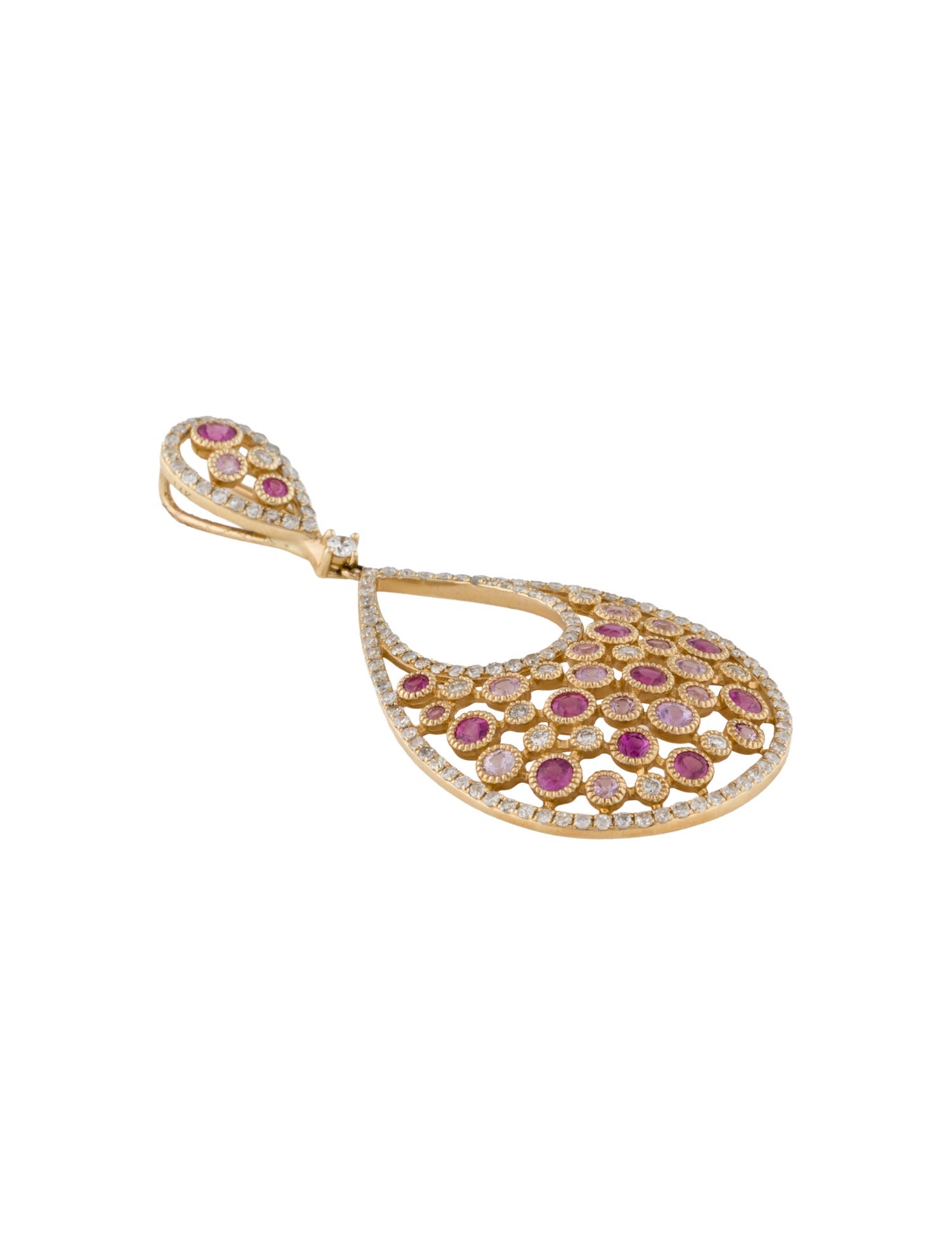 Pendant 14K Sapphire, Ruby & Diamond Pendant