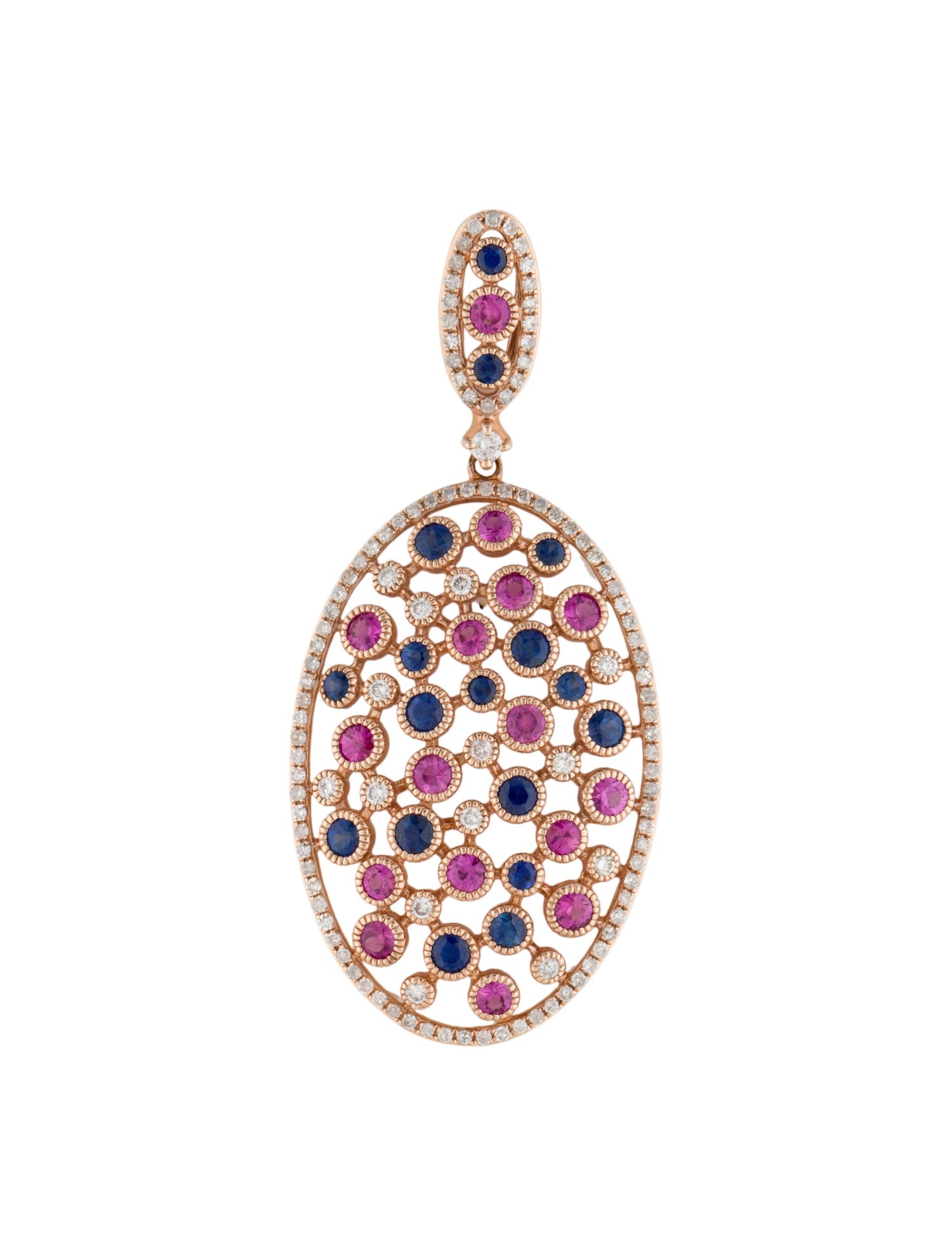 Pendant 14K 1.75ctw Sapphire & Diamond Pendant