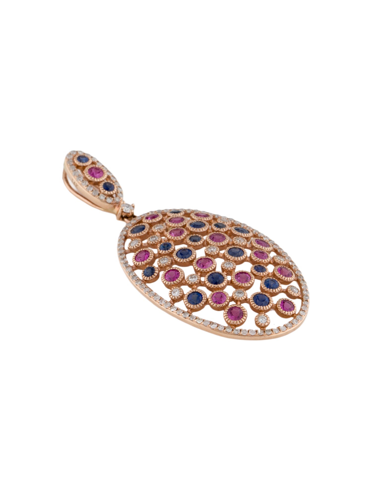 Pendant 14K 1.75ctw Sapphire & Diamond Pendant