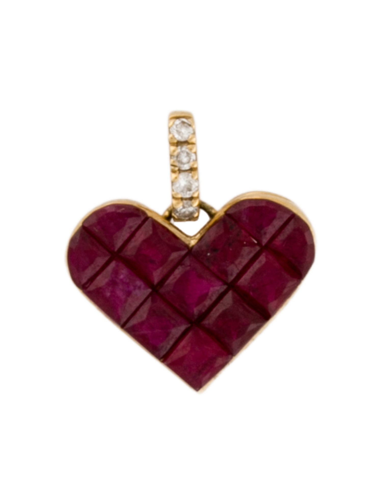Pendant 18K Diamond & Ruby Heart