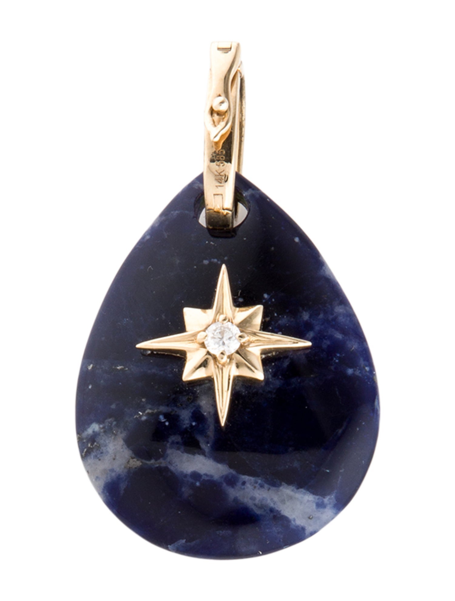 Pendant 14K Sodalite & Diamond Pendant
