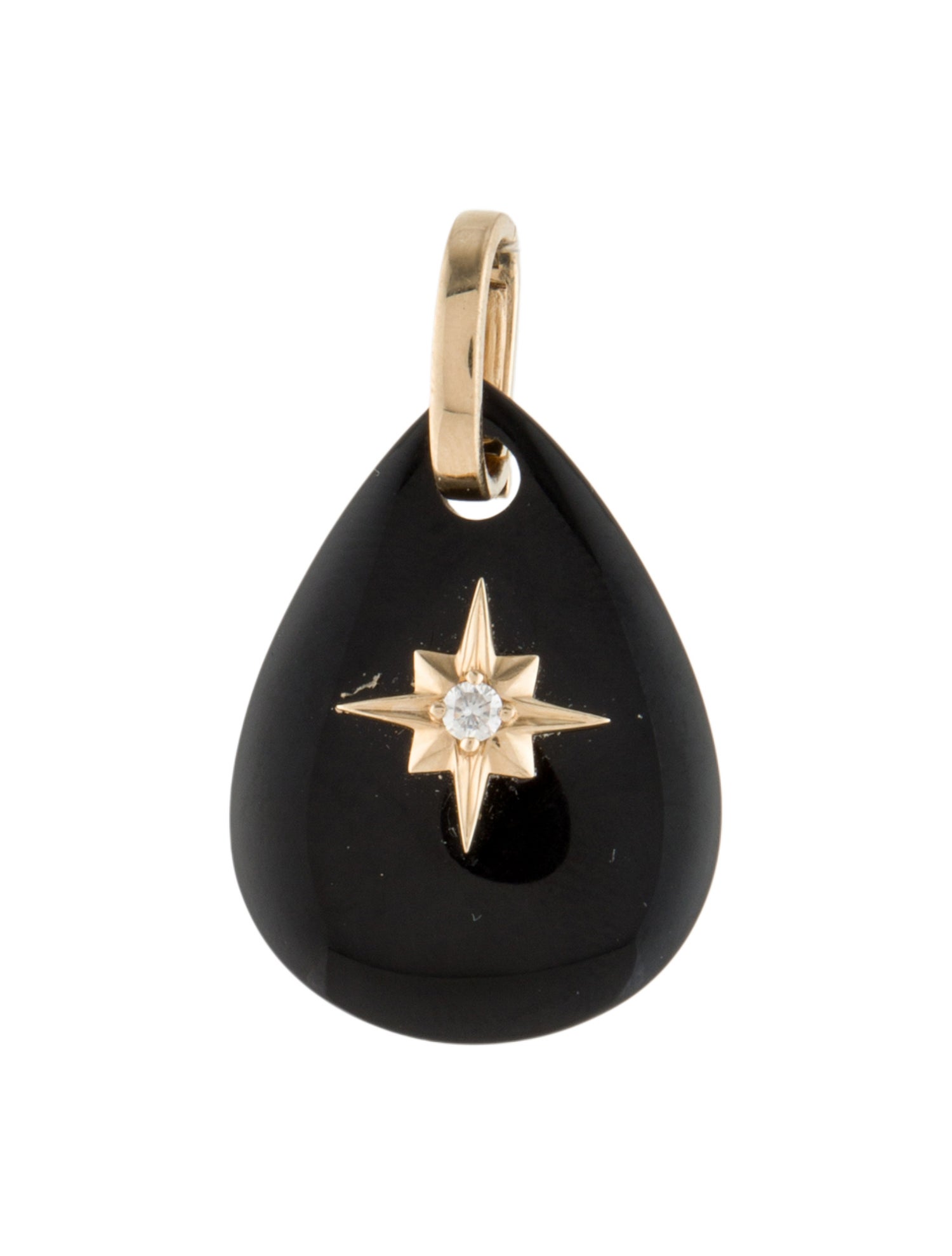 Pendant 14K Onyx & Diamond Star