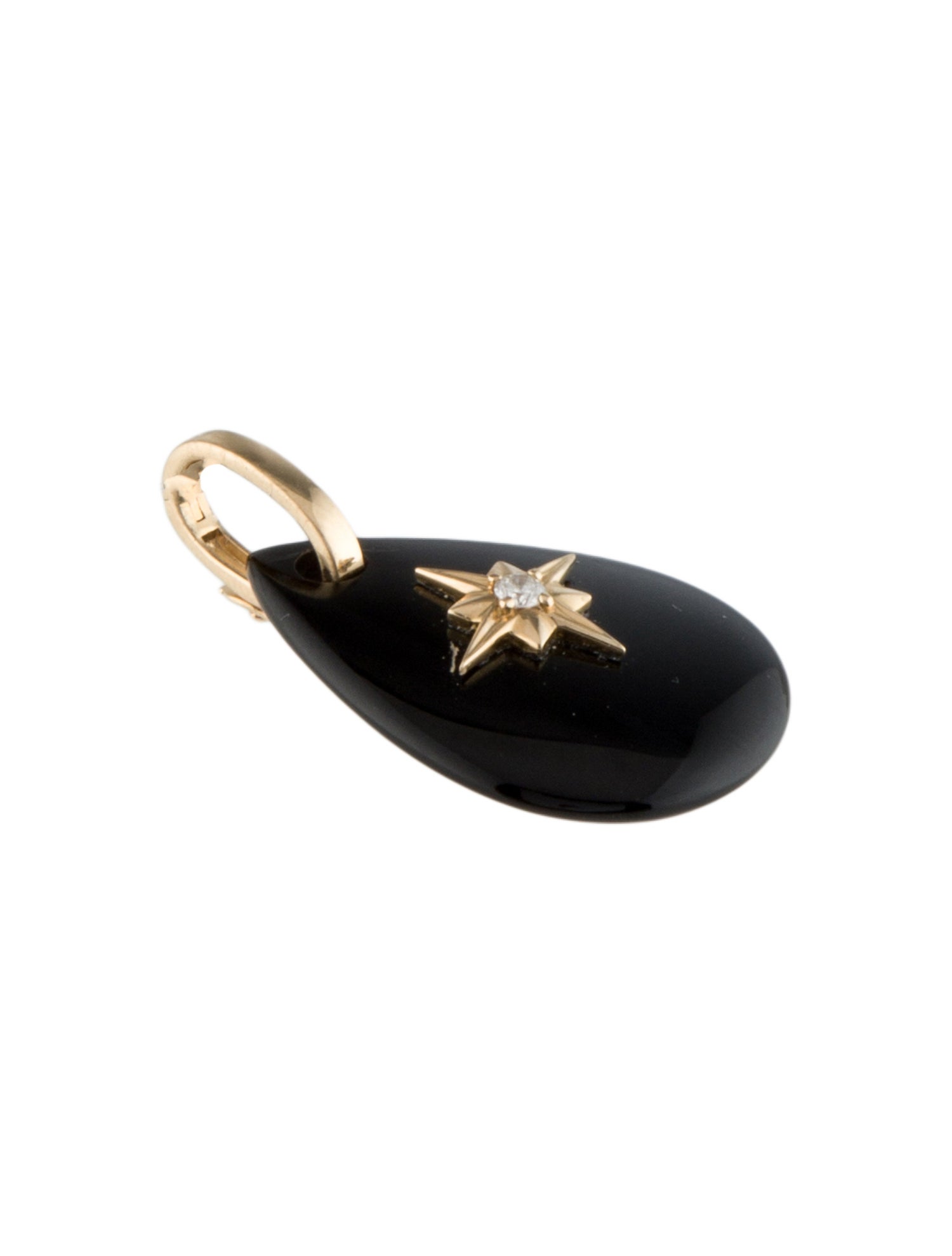 Pendant 14K Onyx & Diamond Star
