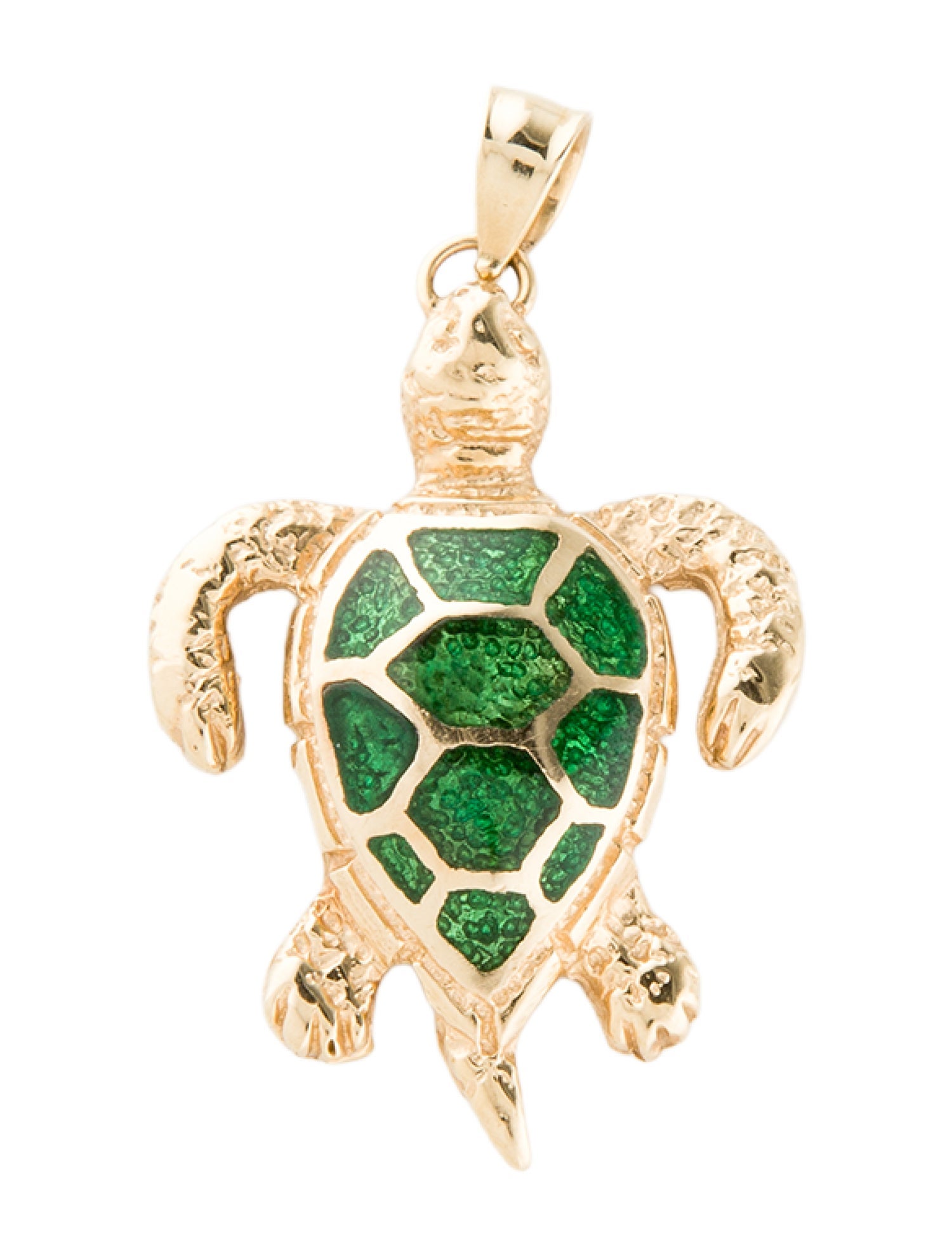 Pendant 14K Enamel Turtle