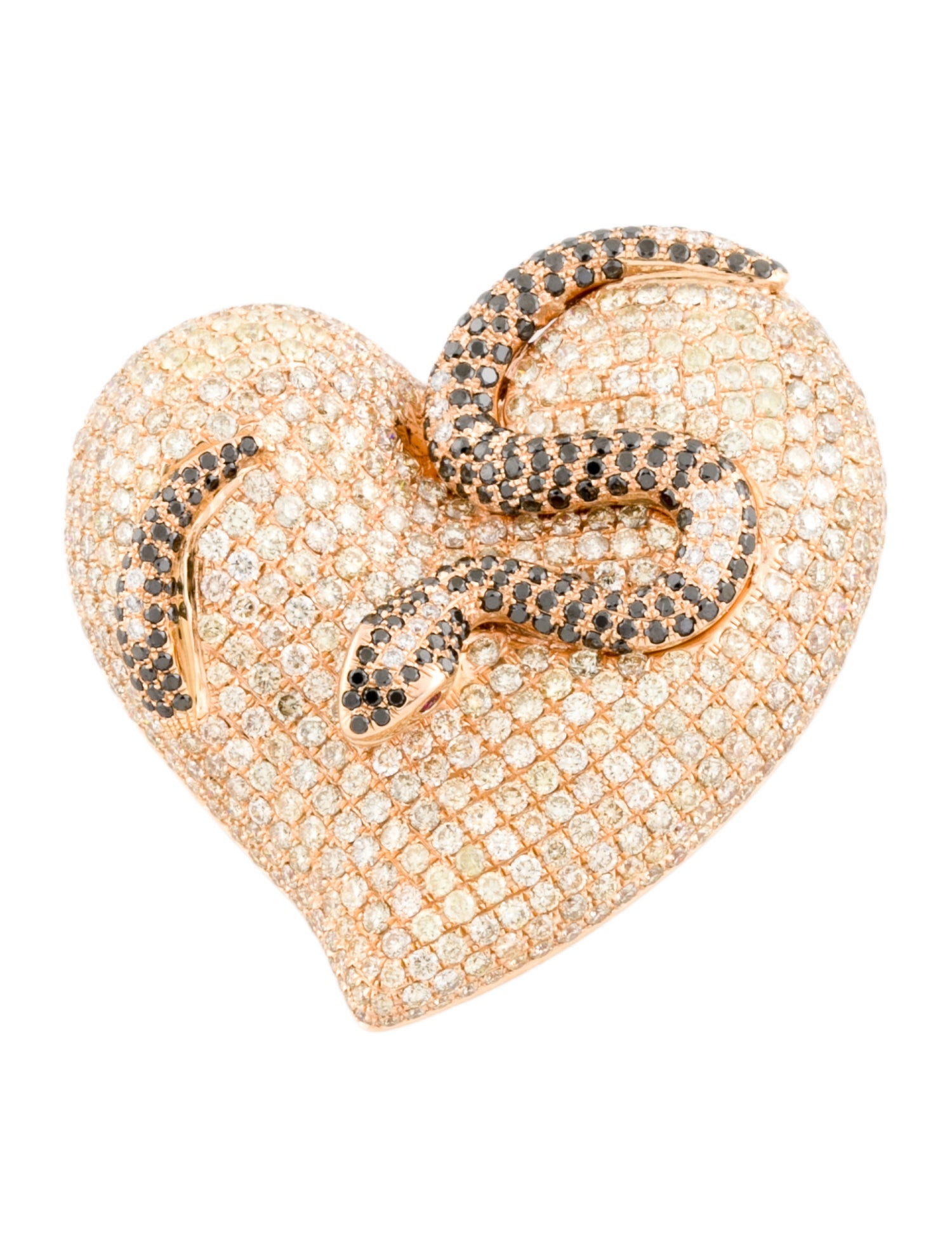 Pendant 18K 8.63ctw Diamond Heart Snake Pendant