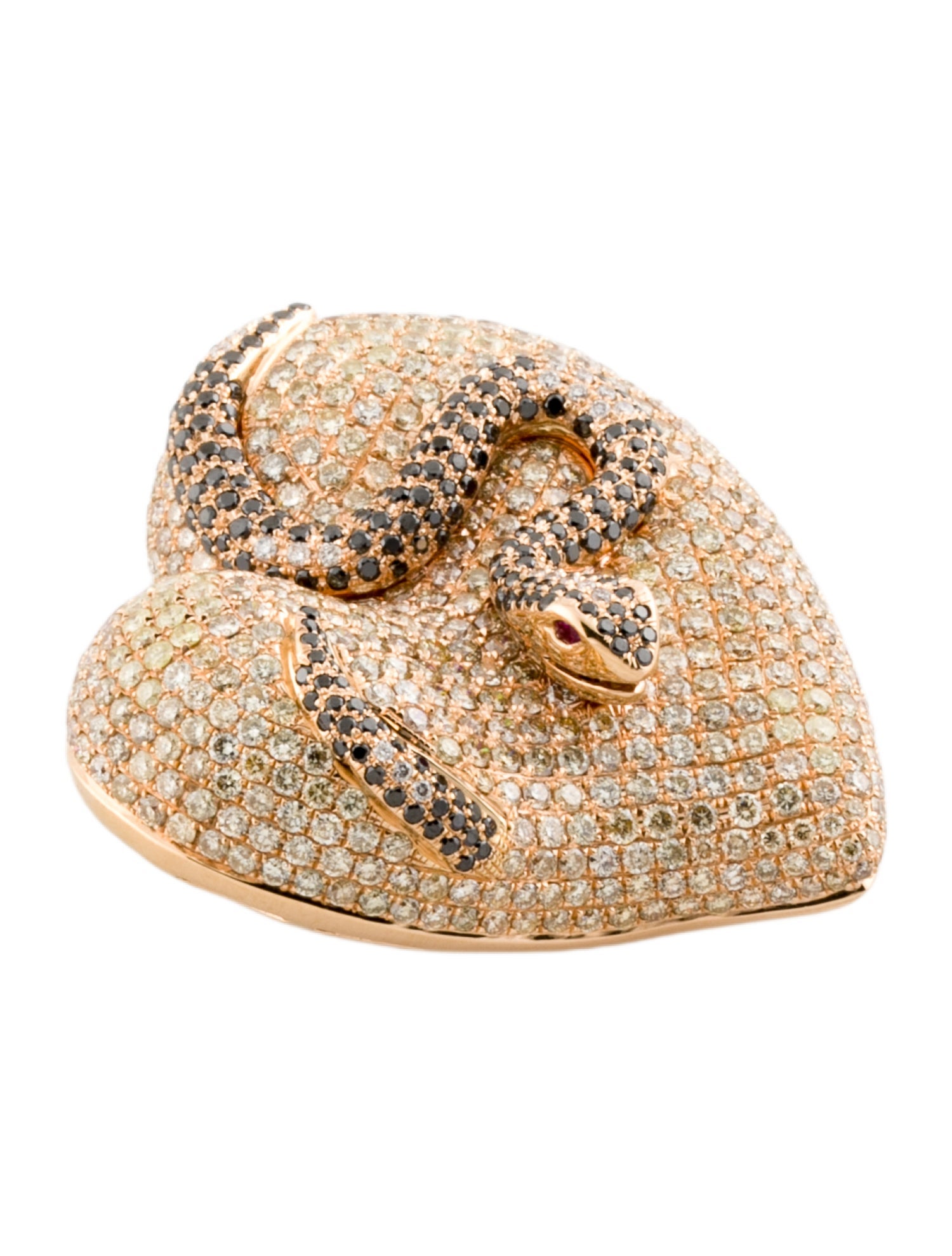 Pendant 18K 8.63ctw Diamond Heart Snake Pendant