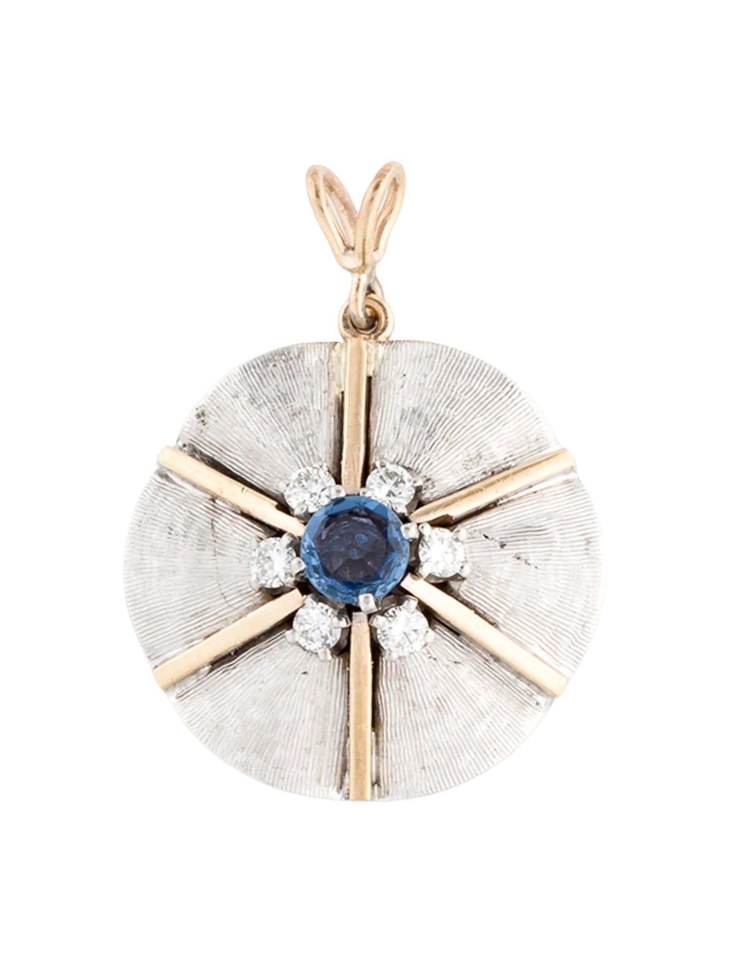Pendant 14K Sapphire & Diamond