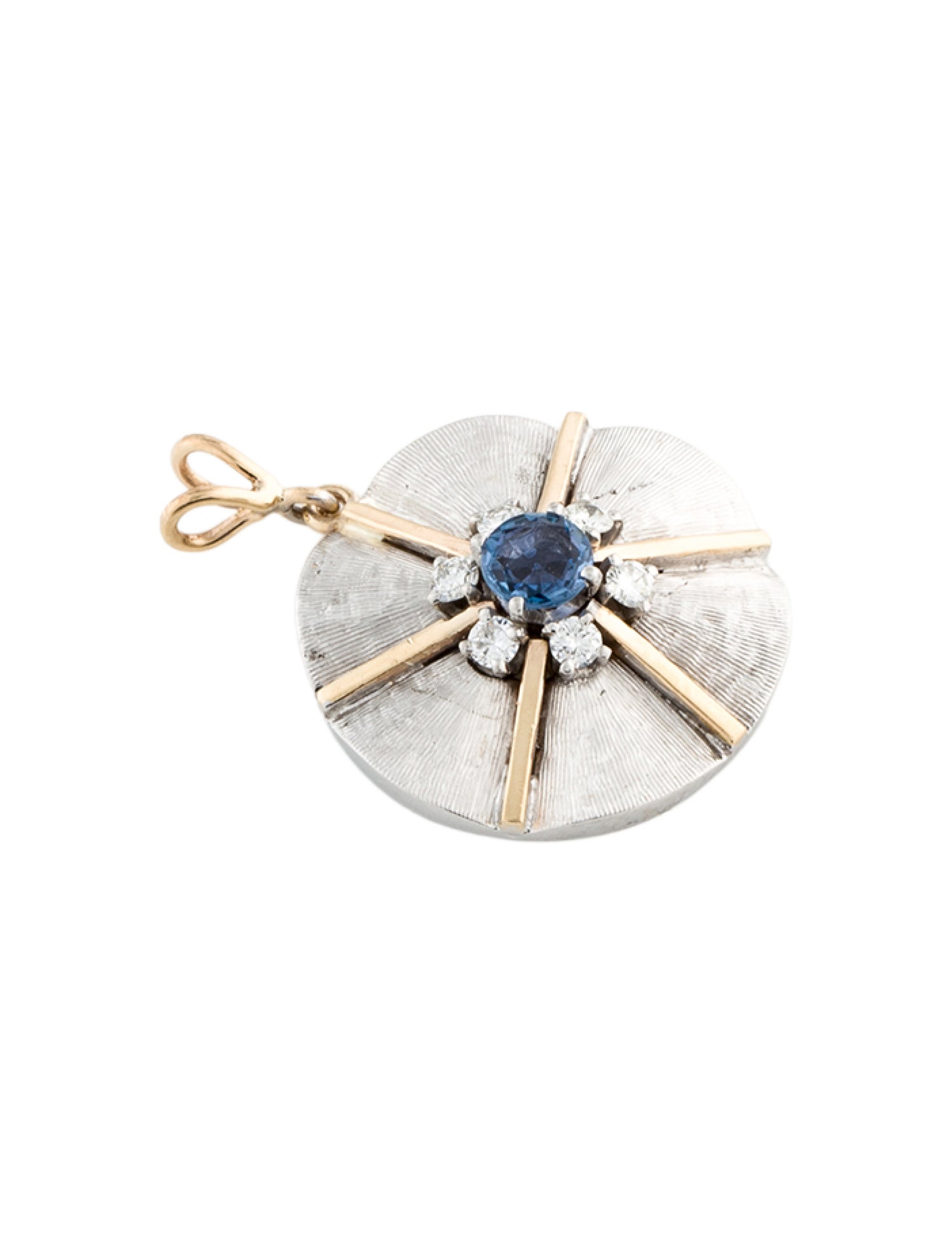 Pendant 14K Sapphire & Diamond