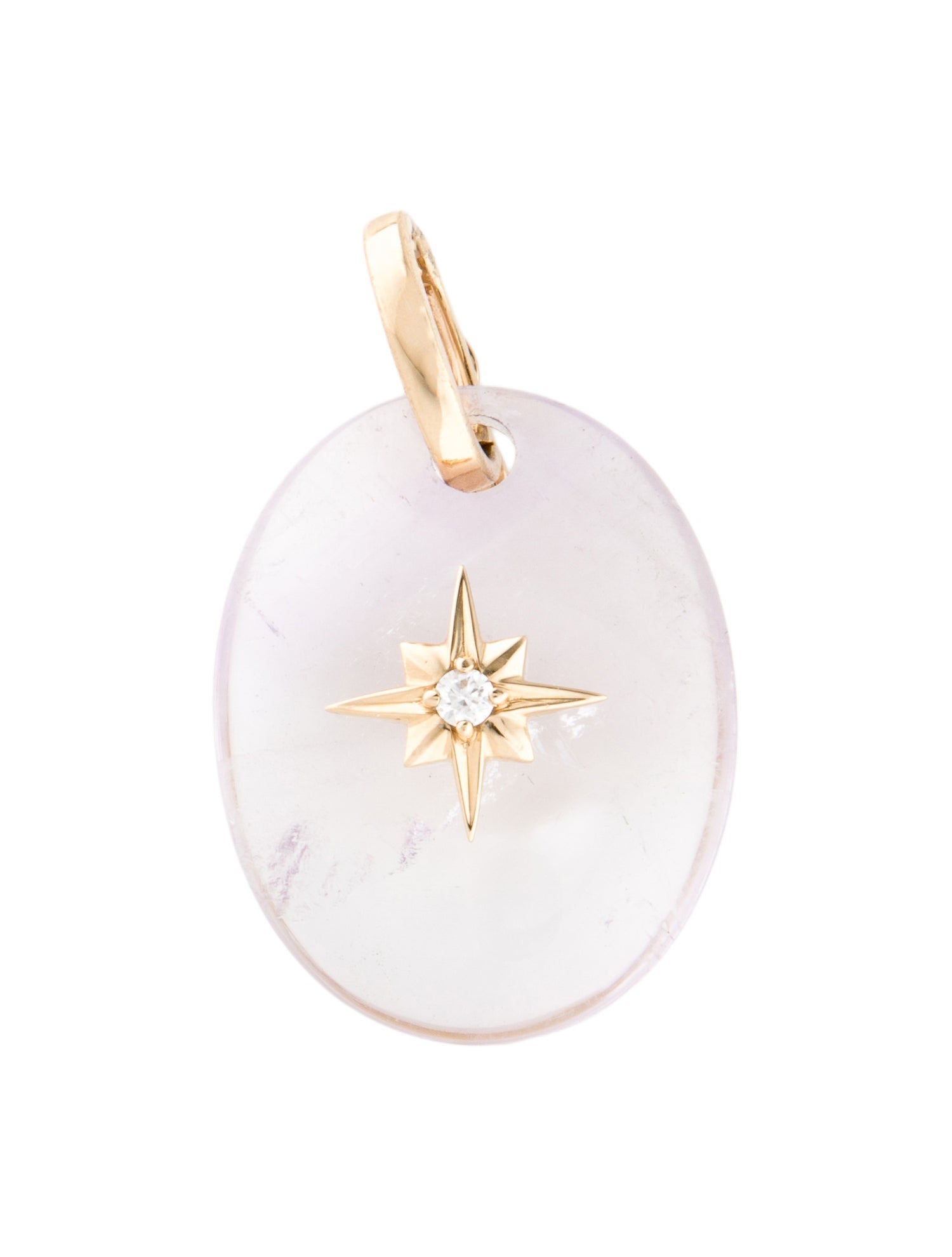 Pendant 14K Amethyst & Diamond Star