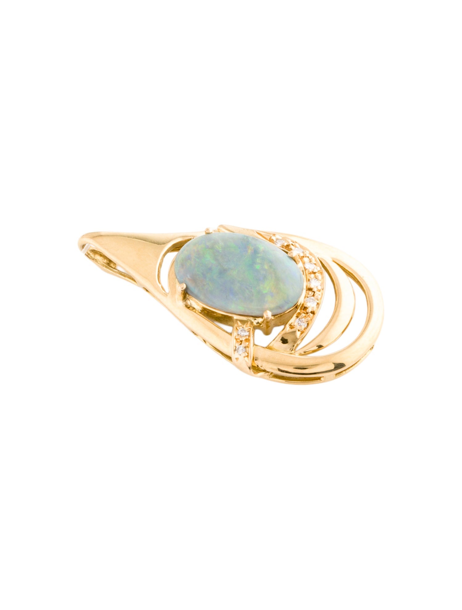 Pendant 18K 3.26ct Opal & Diamond Slide
