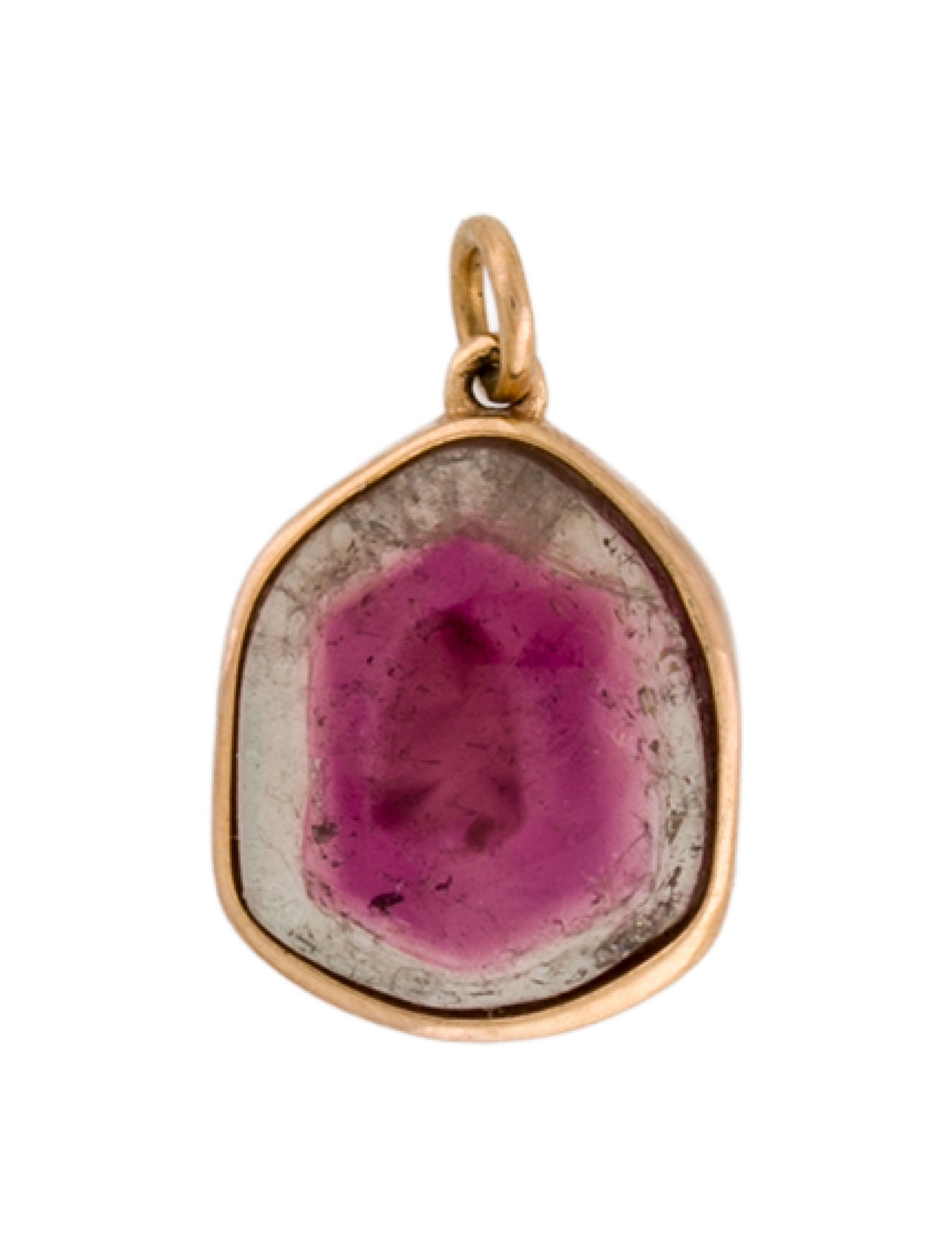 Pendant 18K Watermelon Tourmaline
