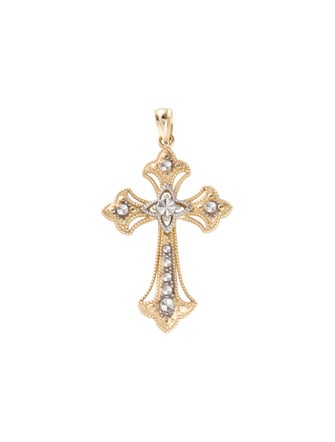 Pendant 14K Two-Tone Cross Pendant