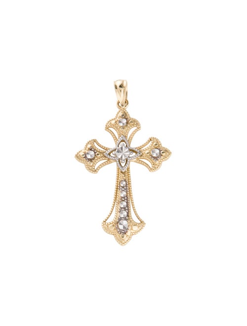 Pendant 14K Two-Tone Cross Pendant