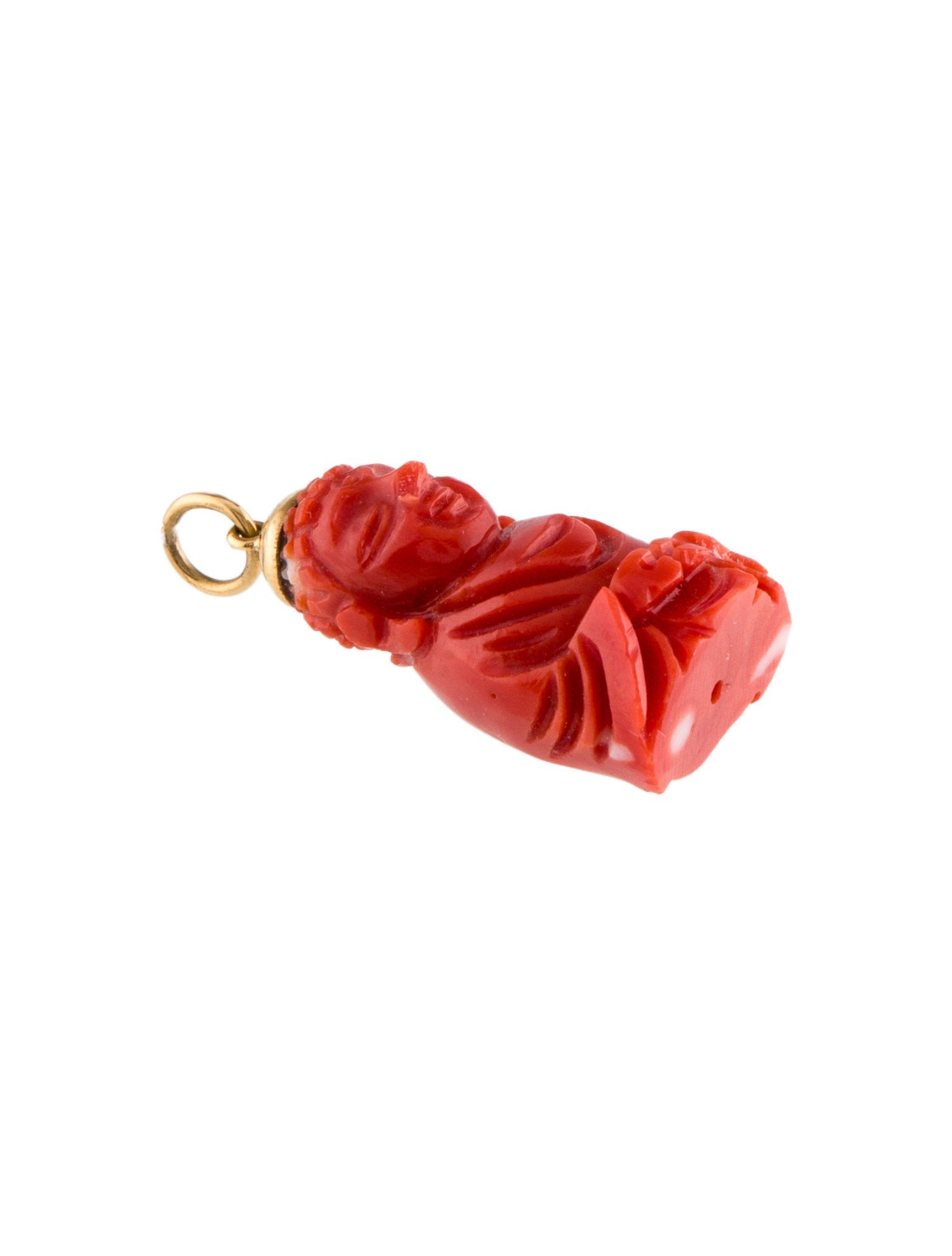 Pendant 18K Coral Buddha