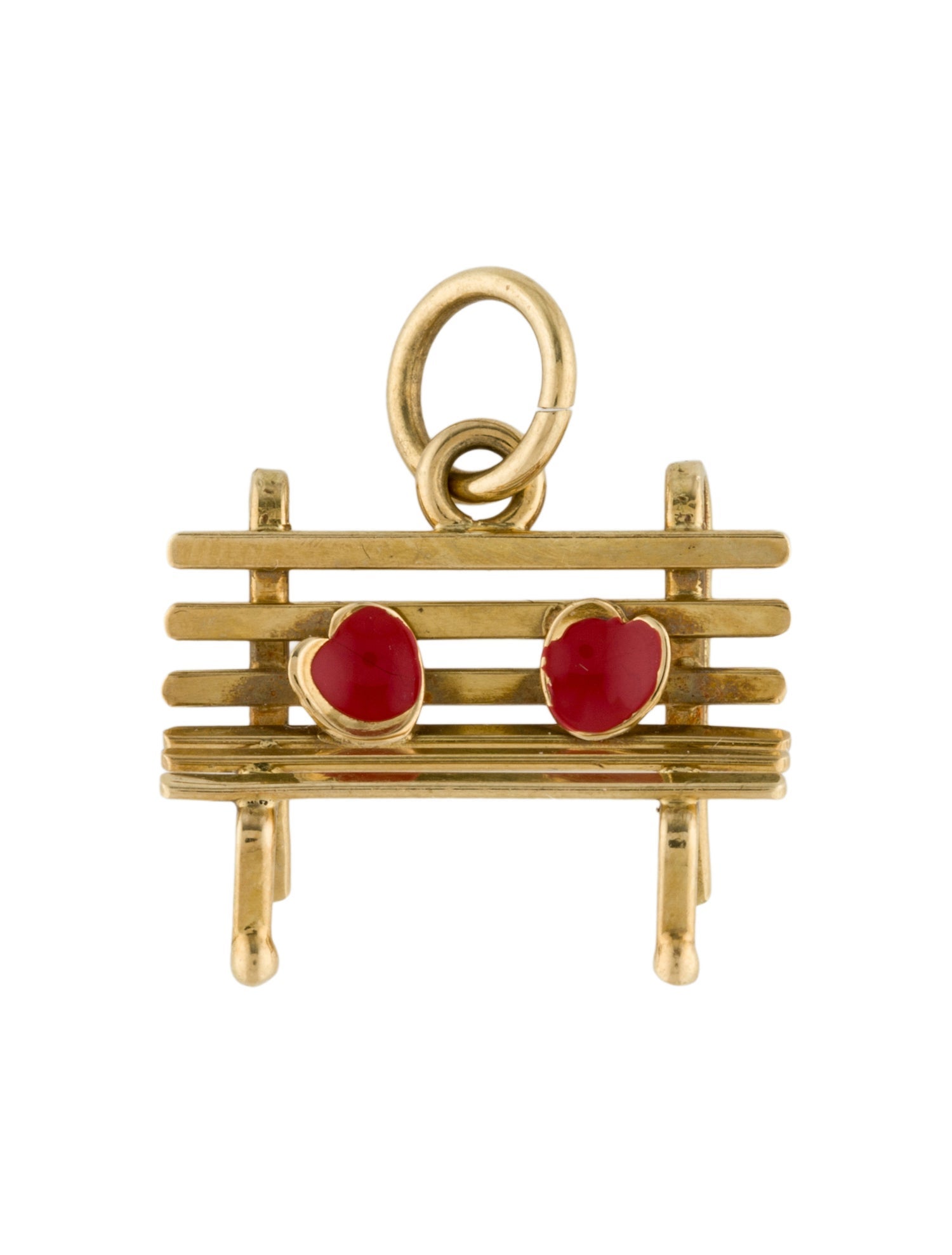 Pendant 18K Enamel Park Bench Charm