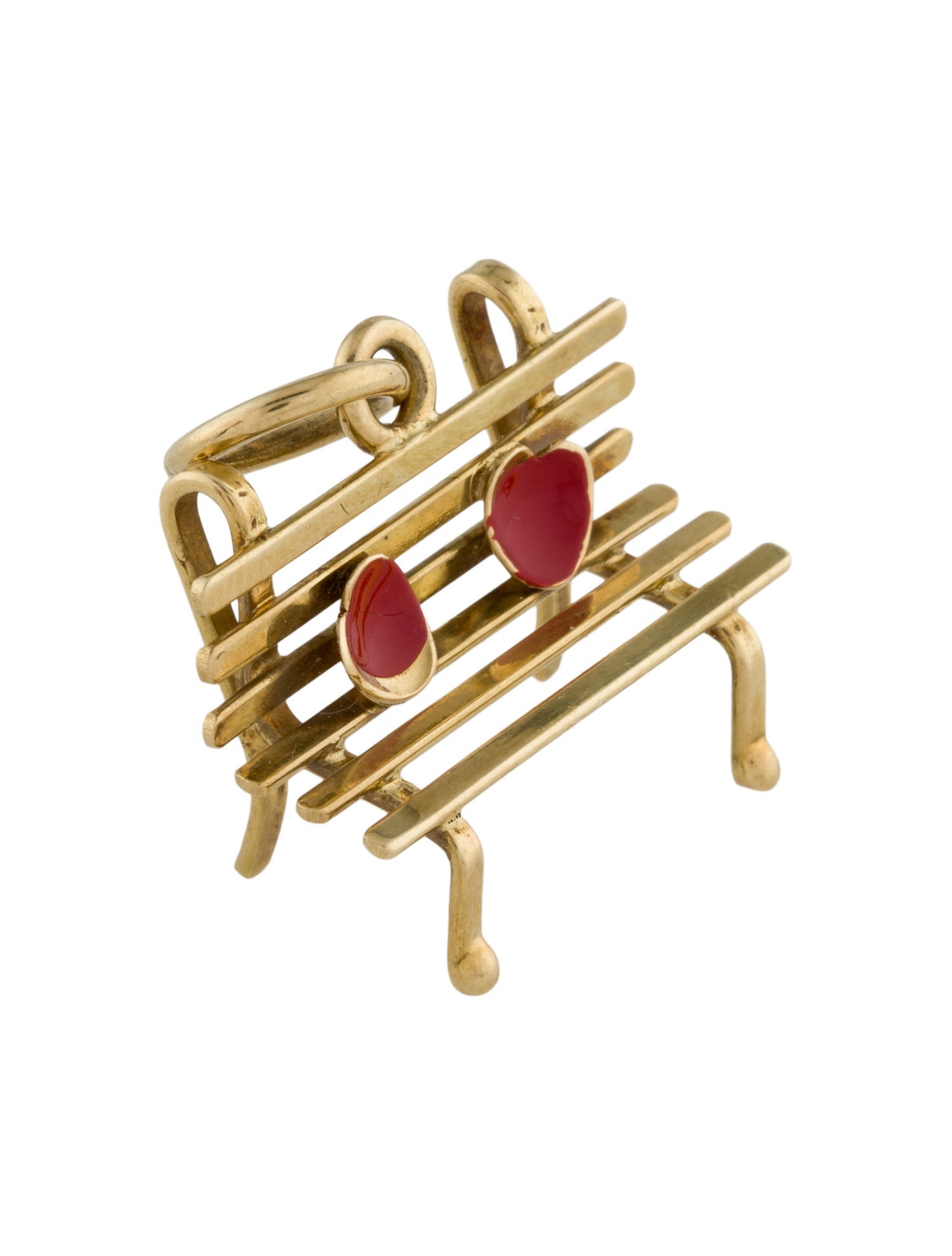 Pendant 18K Enamel Park Bench Charm